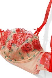 Victoria's Secret Tomato Red Embroidered Illuminating Blooms Lightly Lined Balcony Bra - Image 4 of 4