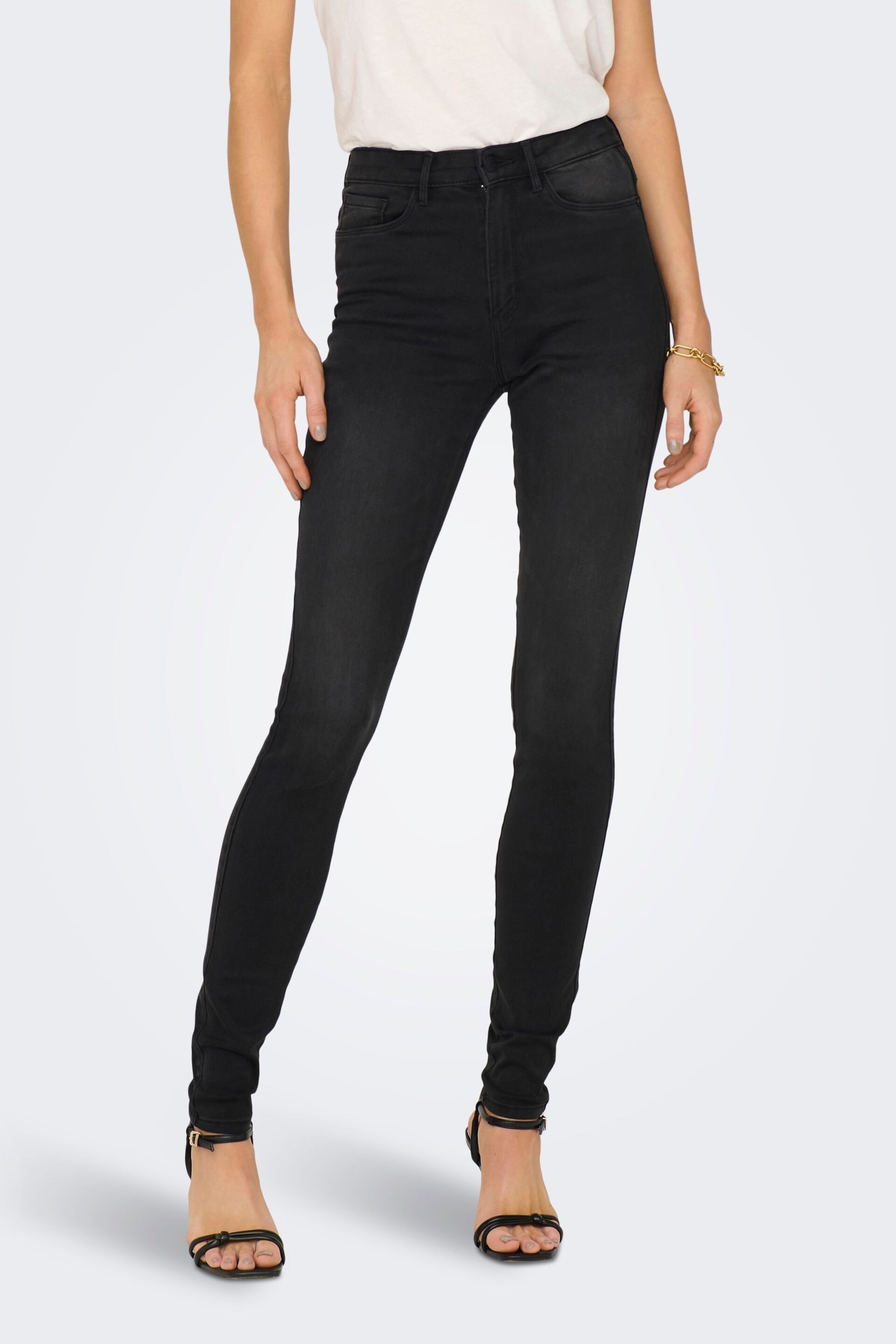 ONLY Black High Waisted Stretch Skinny Jeans - Image 2 of 5