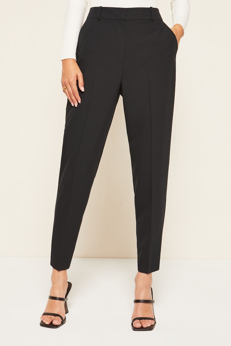 Friends Like These Jet Black Petite Tailored Ankle Grazer Trousers - Image 1 of 4