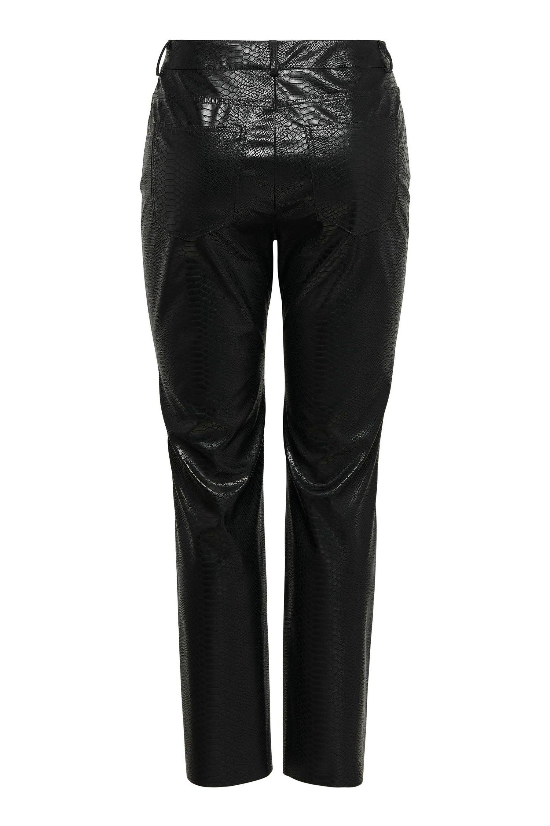 Buy VERO MODA Black Faux Leather Snake Straight Leg Trousers from Next Luxembourg