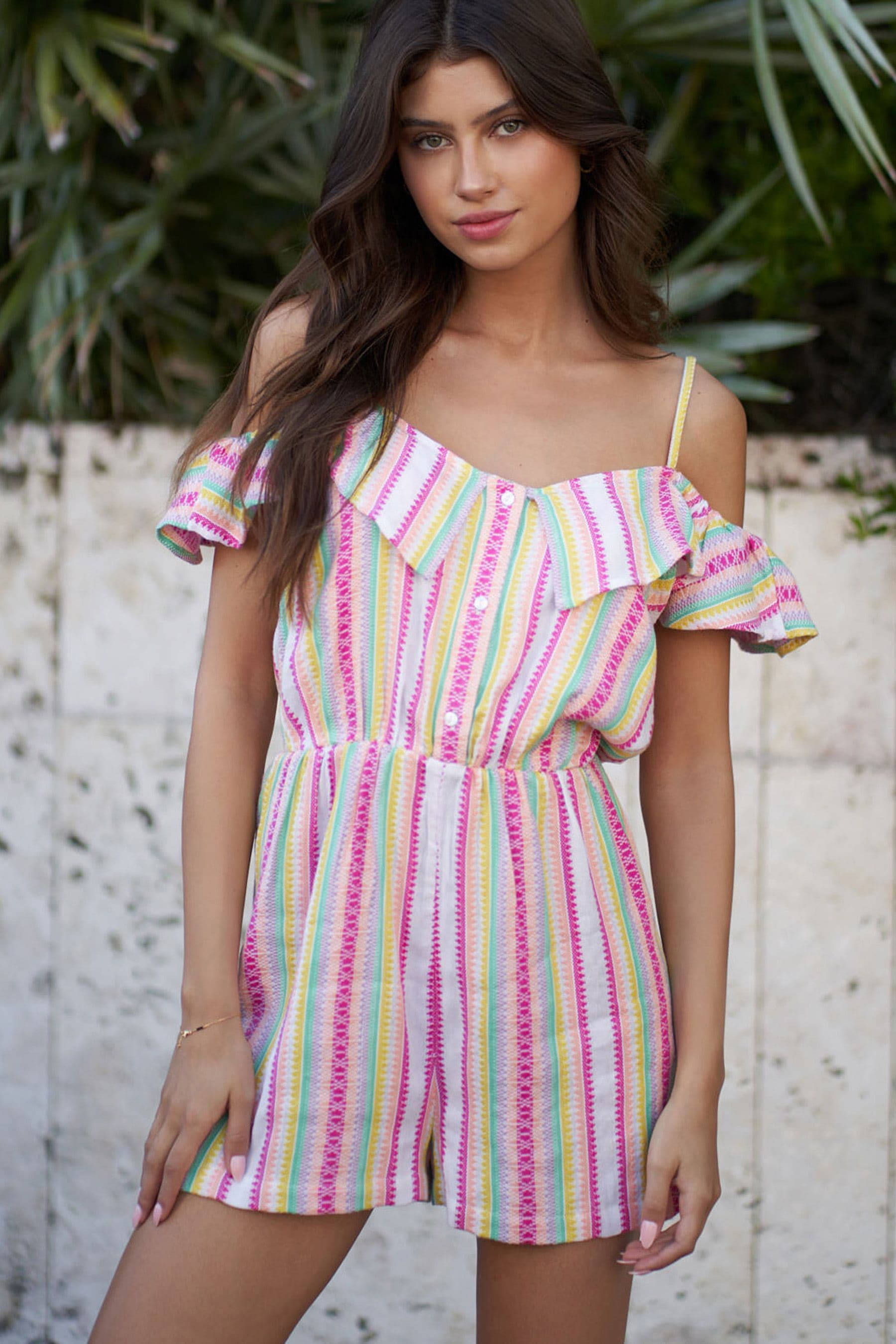 Rainbow stripe playsuit deals