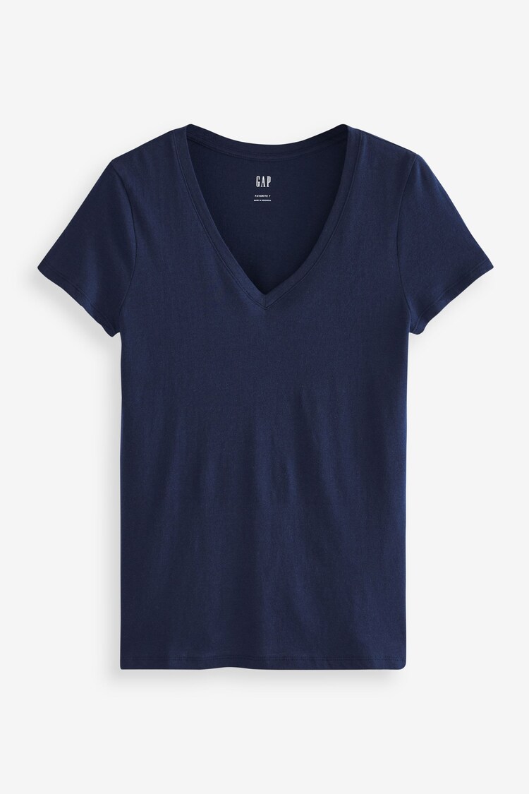 Gap Navy Blue V-Neck Favourite Short Sleeve T-Shirt - Image 2 of 2