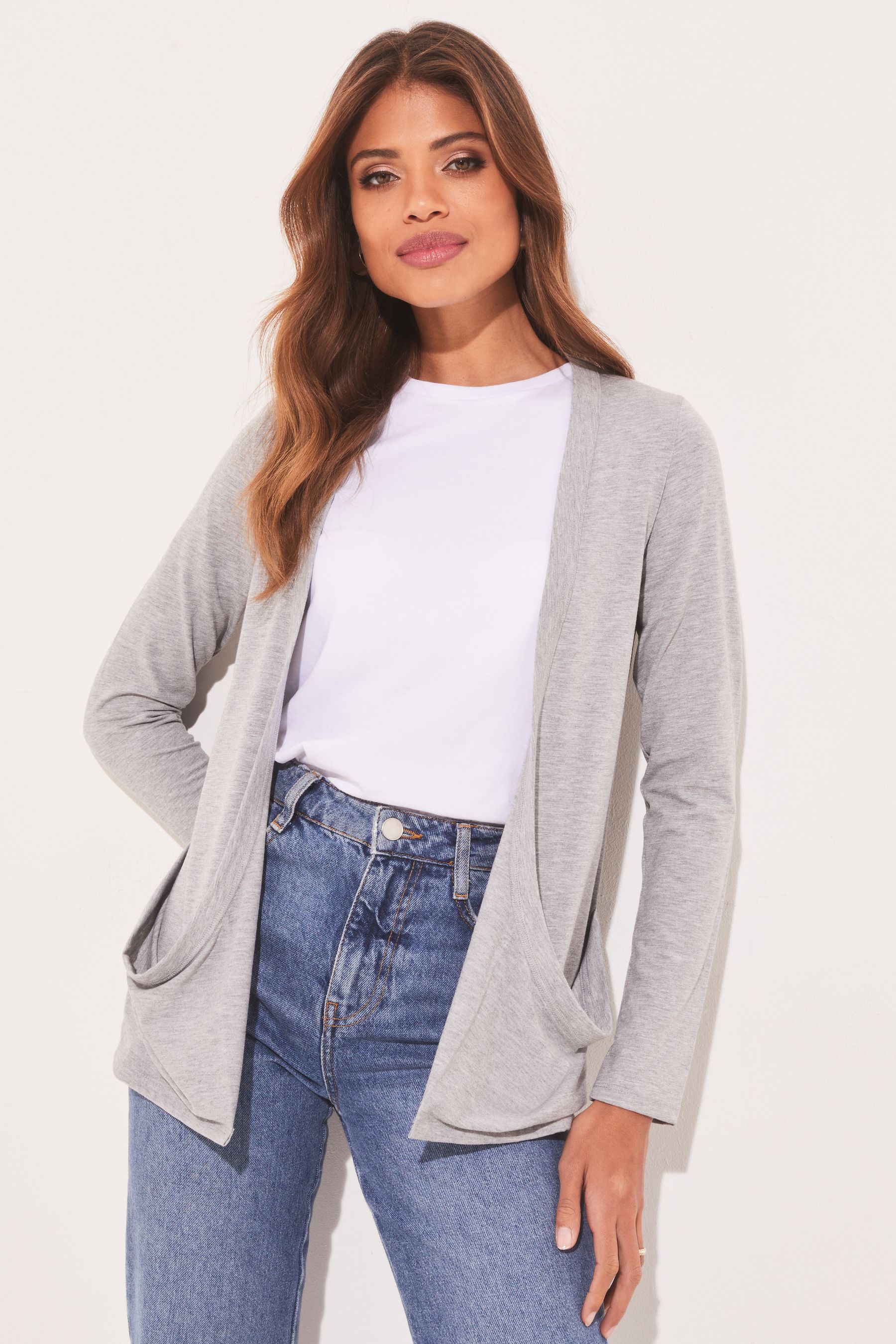 Lipsy pocket front long sleeve cardigan sales
