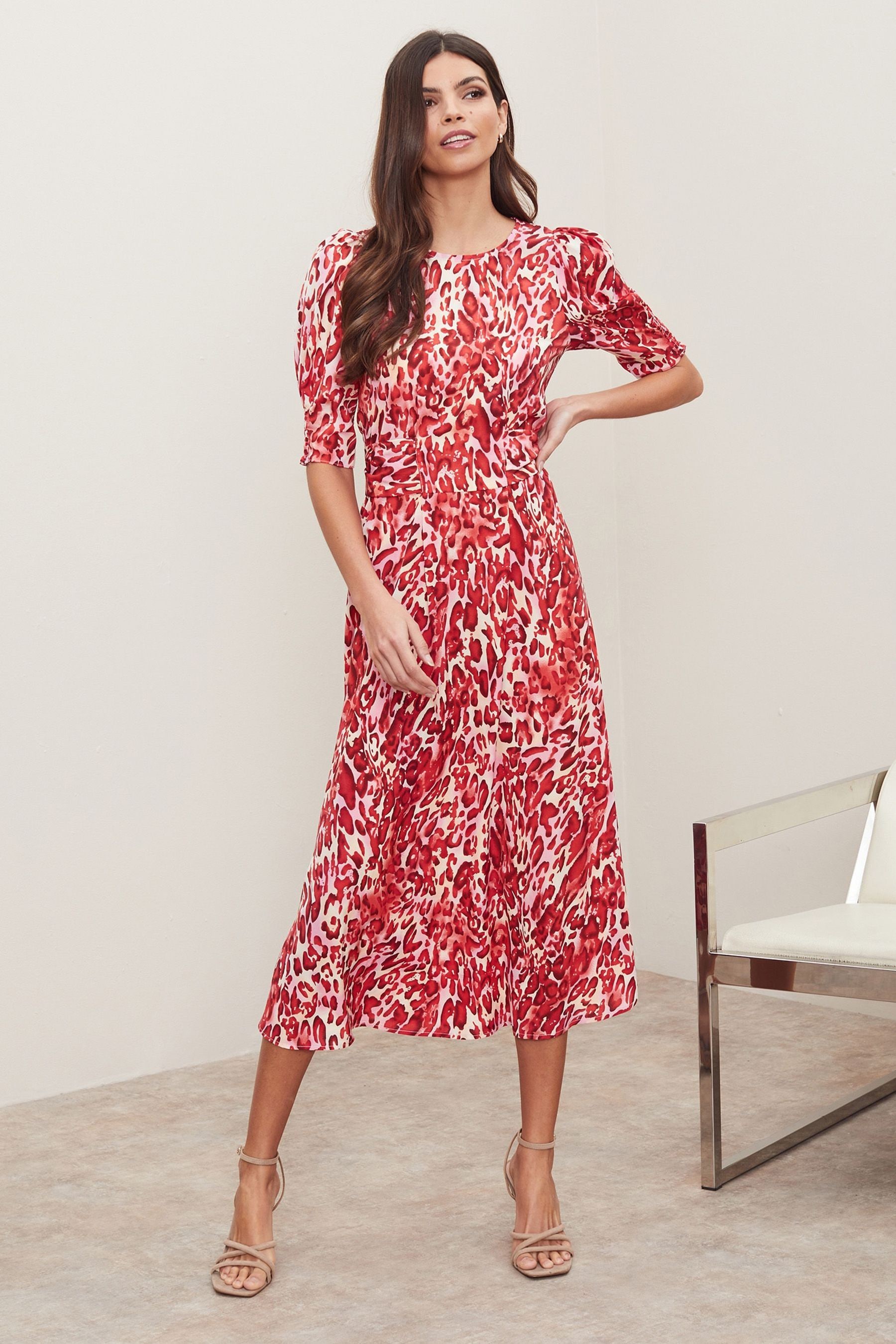 Lipsy red leopard print dress cheap