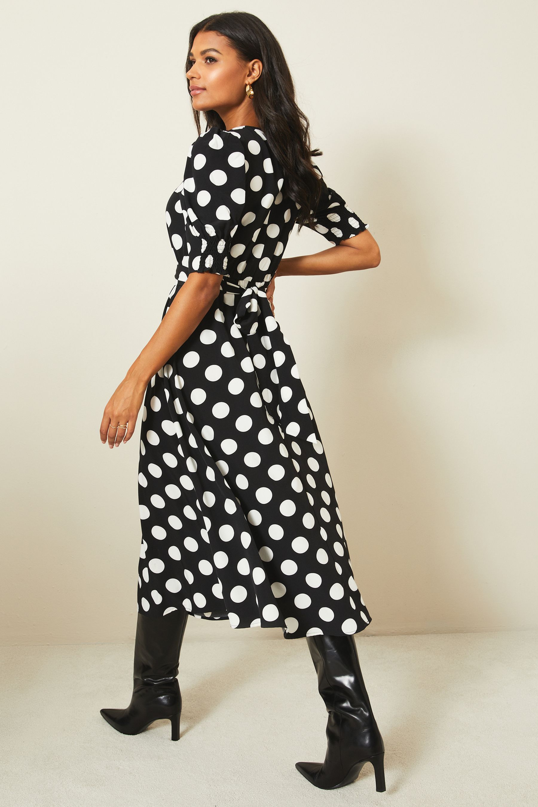 Lipsy spot wrap midi dress 2025