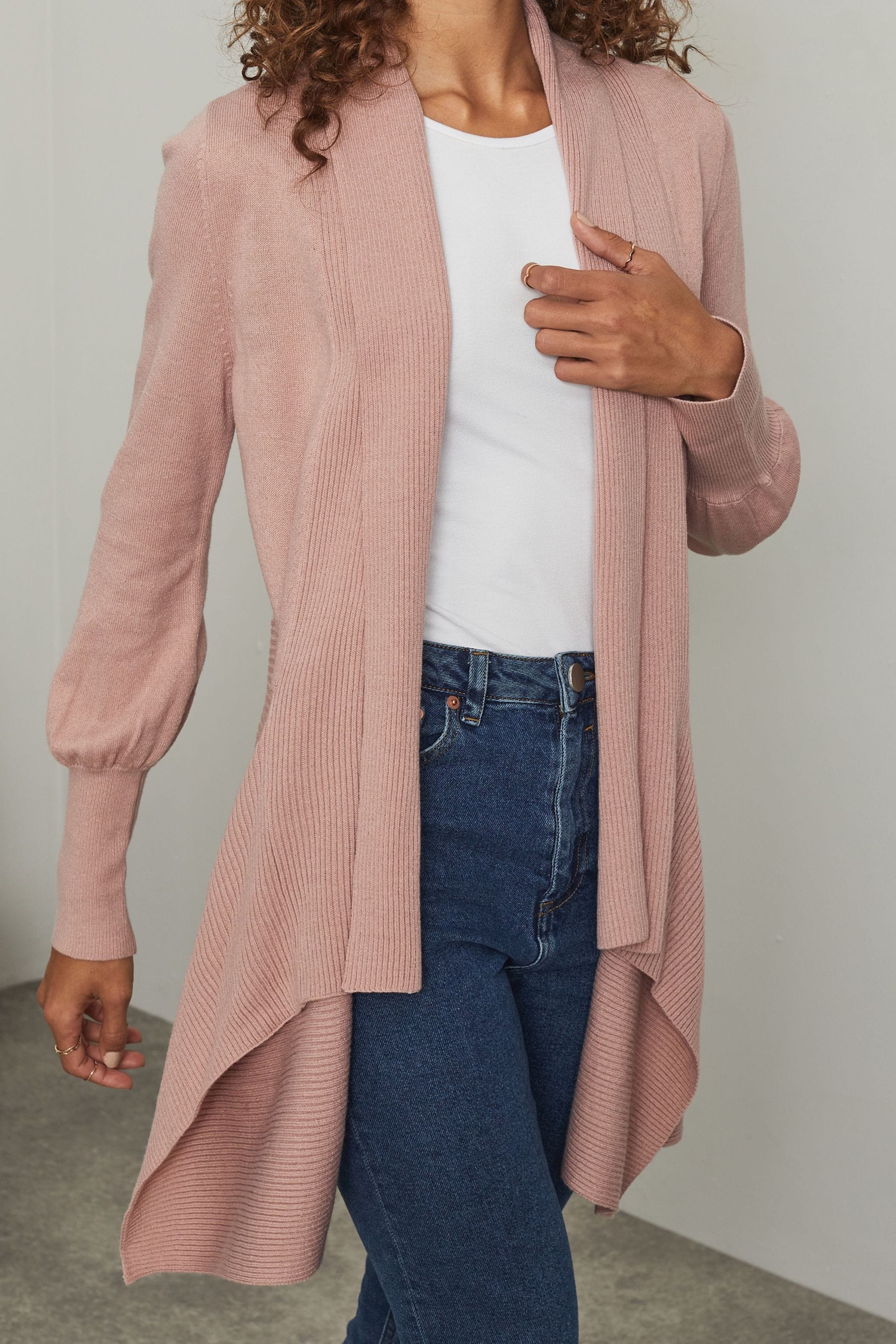 Buy Lipsy Pink Knitted Waterfall Cardigan from Next Luxembourg