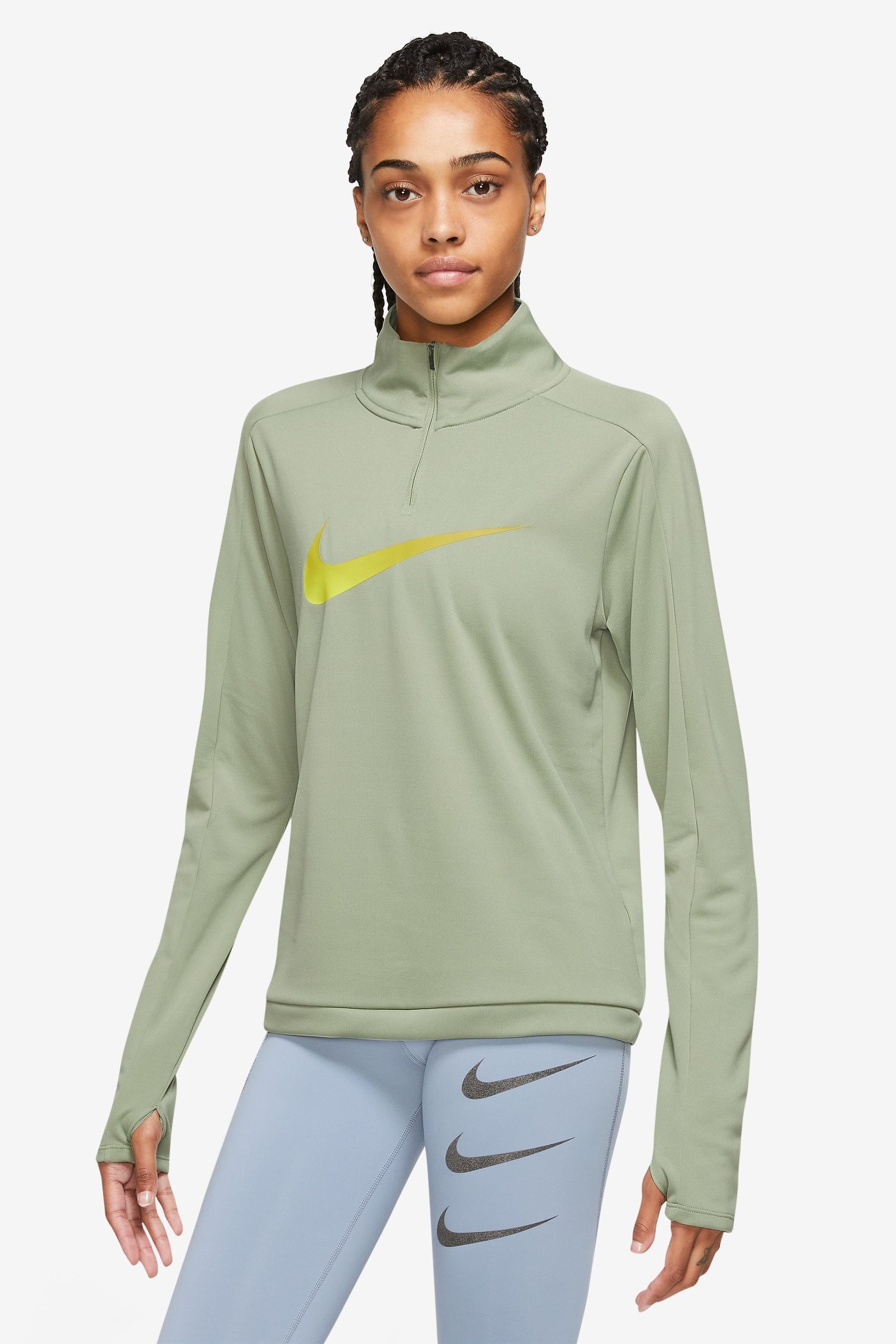 Buy Nike Green Dri FIT Swoosh Half Zip Running Top from Next Ireland