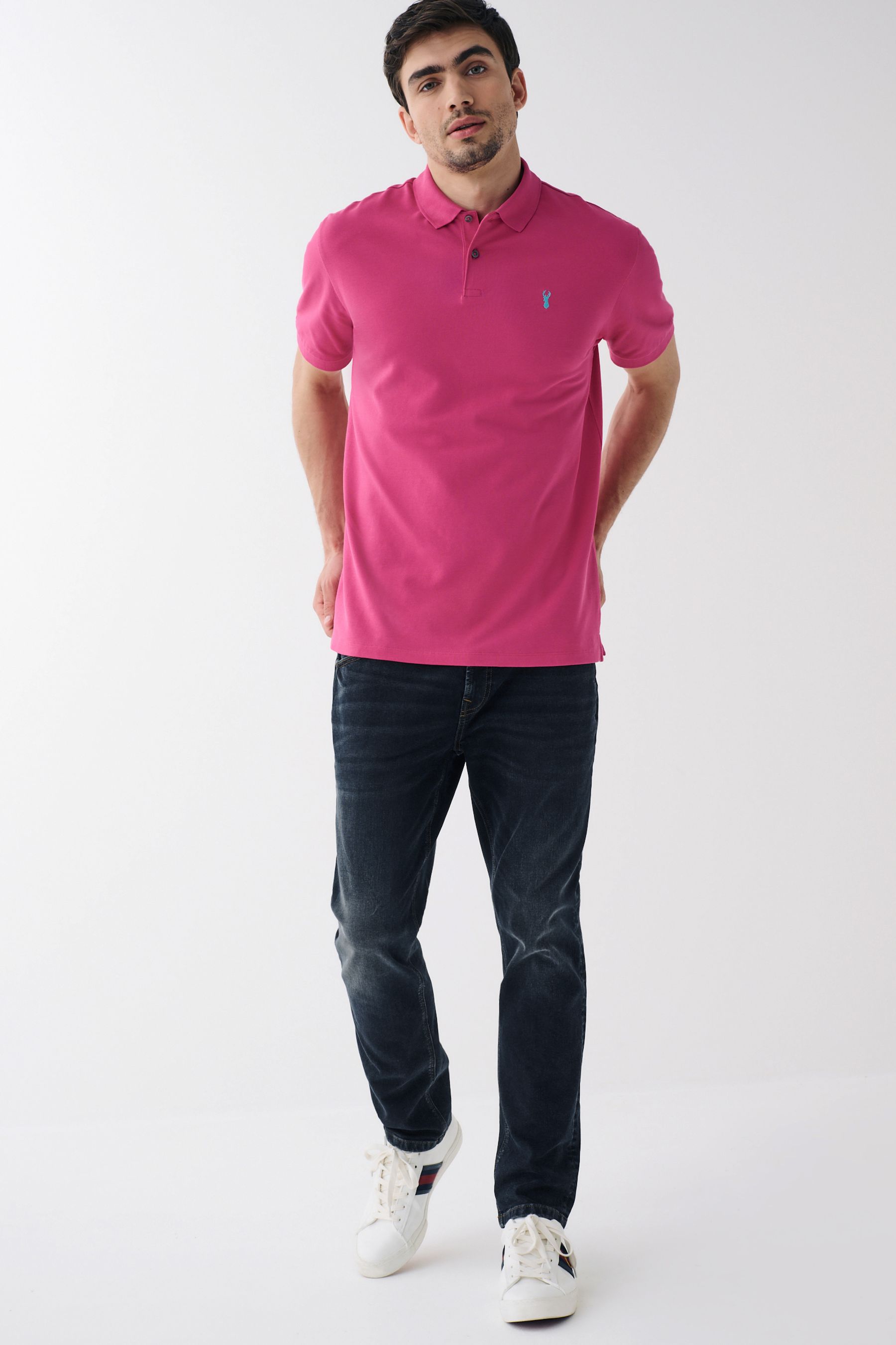 Buy Bright Pink Pique Polo Shirt from Next Luxembourg