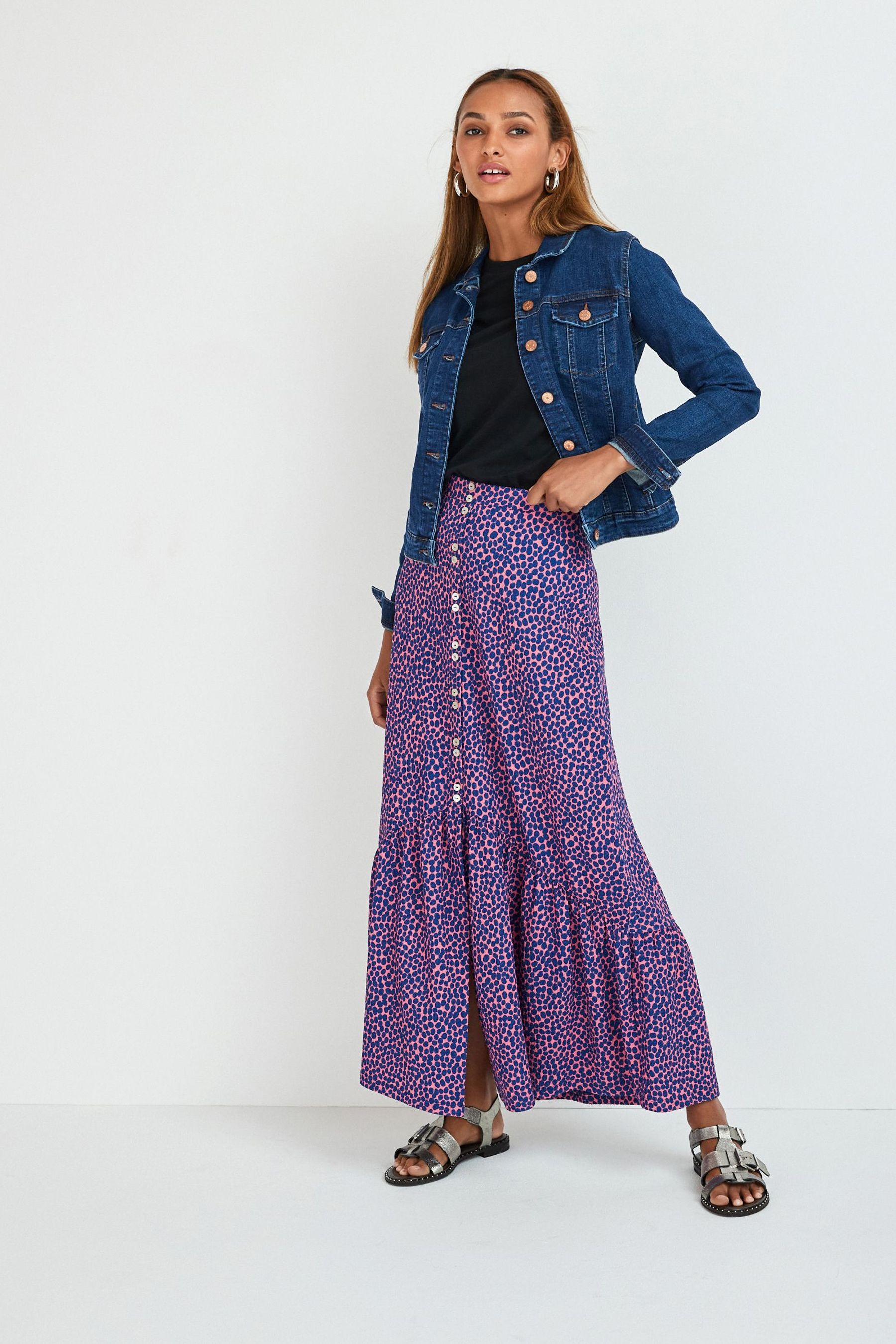 Acheter Impression animale rose Jupe longue en jersey from Next Luxembourg