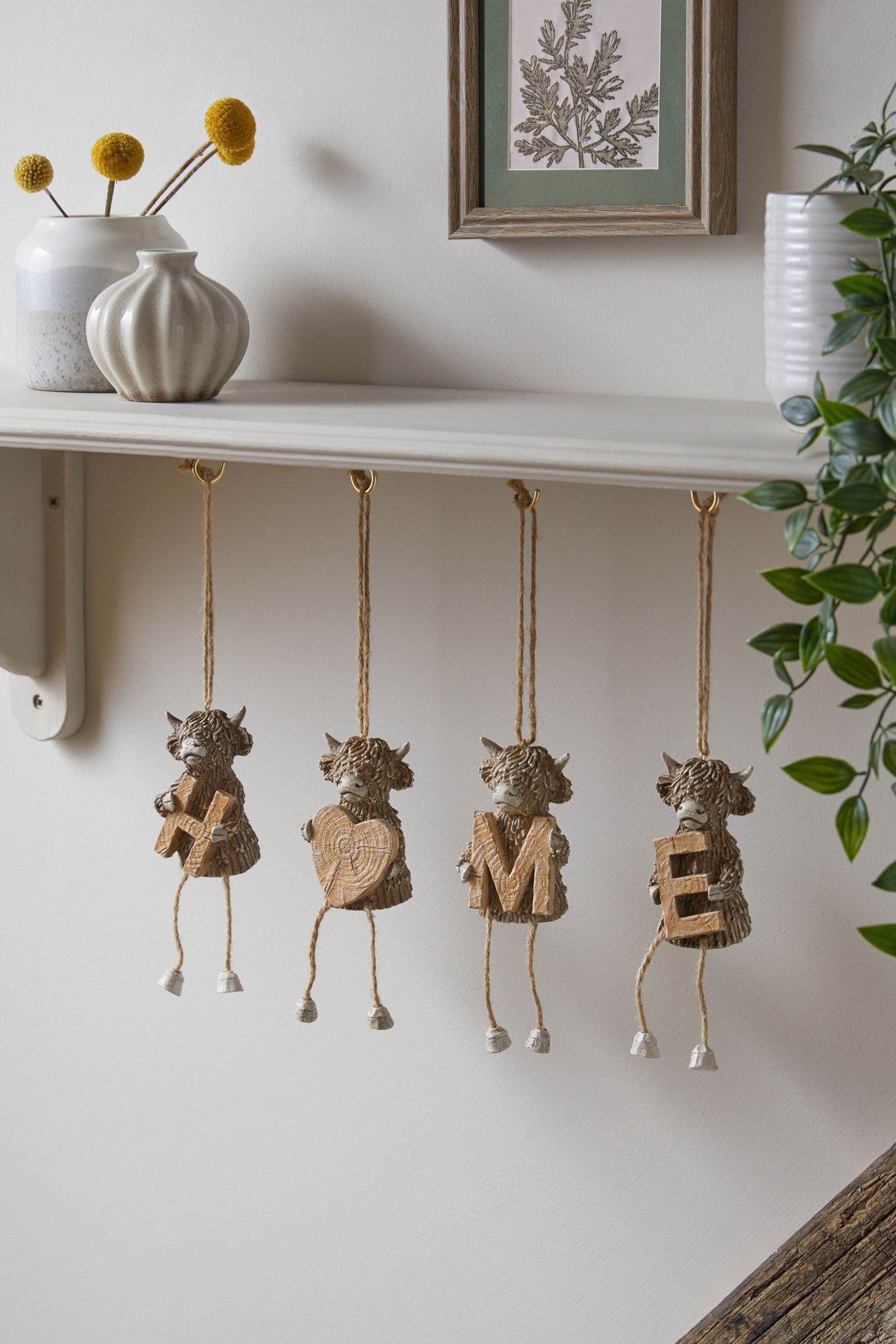 Natural Hamish The Highland Cow Monogram Hanging Decoration - Image 1 of 5