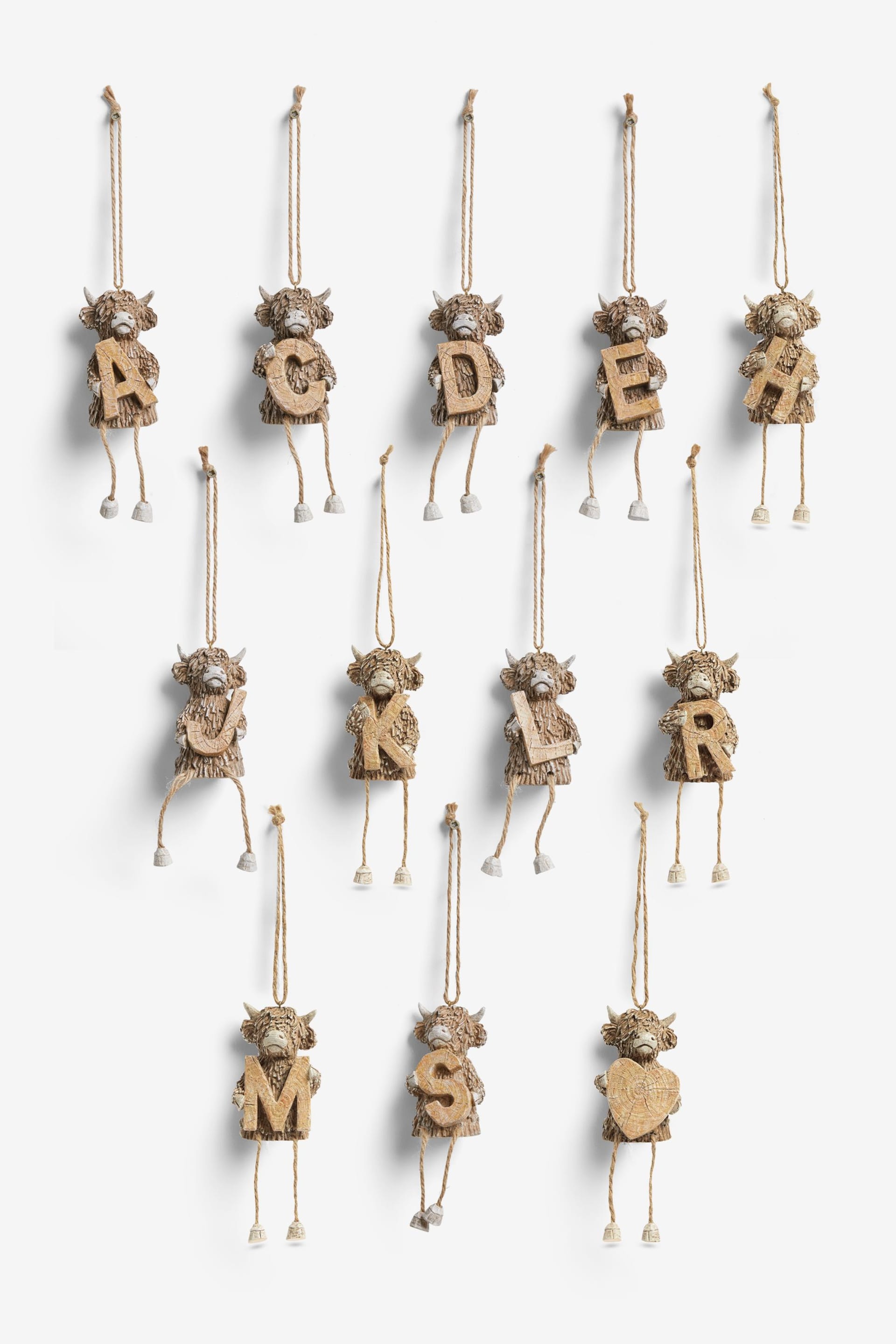 Natural Hamish The Highland Cow Monogram Hanging Decoration - Image 3 of 5