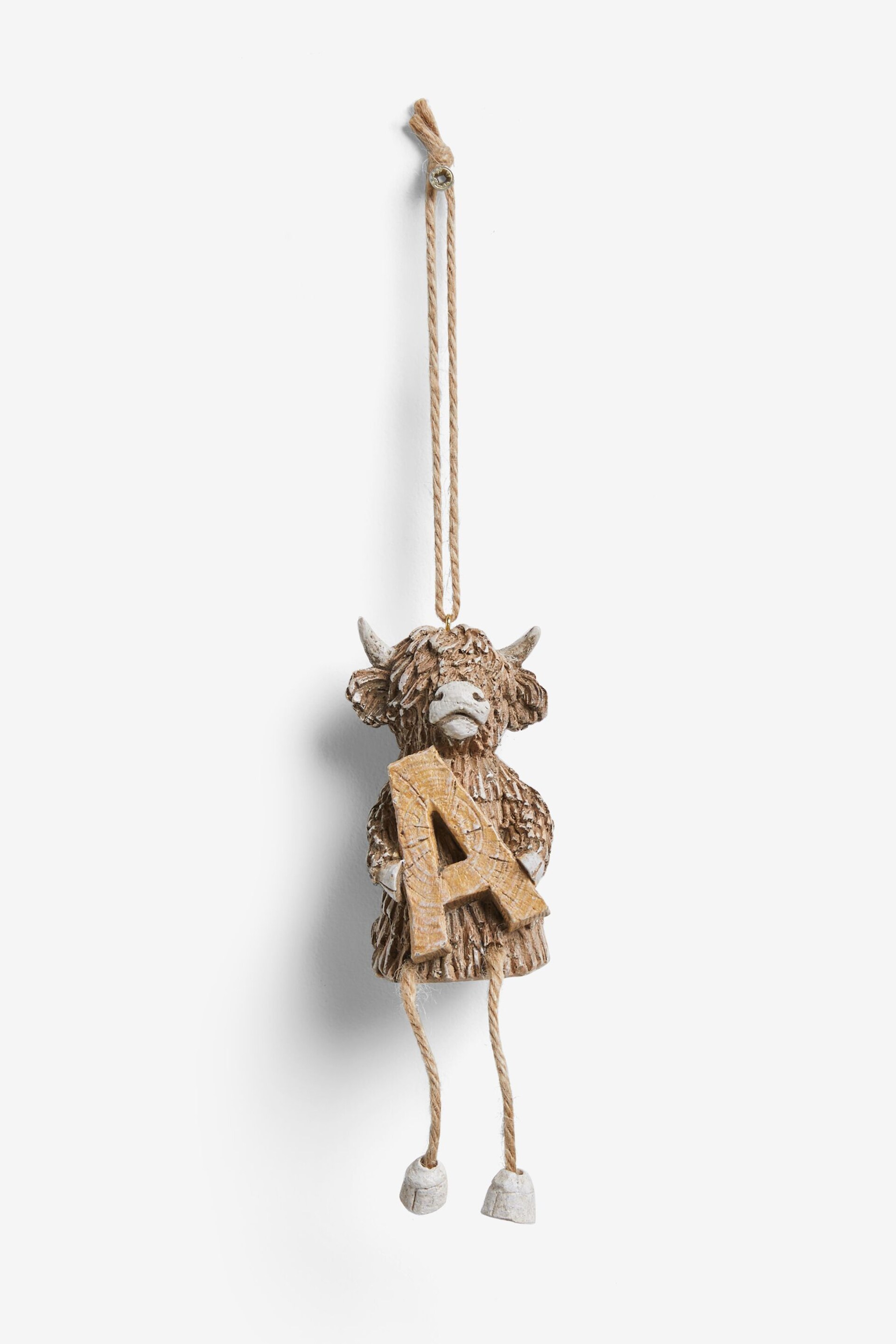 Natural Hamish The Highland Cow Monogram Hanging Decoration - Image 4 of 5