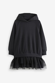 Black Hoodie Dress With Mesh Skirt (3-16yrs) - Image 5 of 7