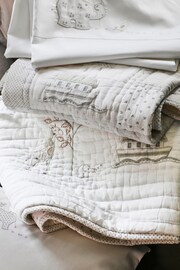 The White Company White Kids Noah's Ark Cot Bed Quilt - Image 2 of 3