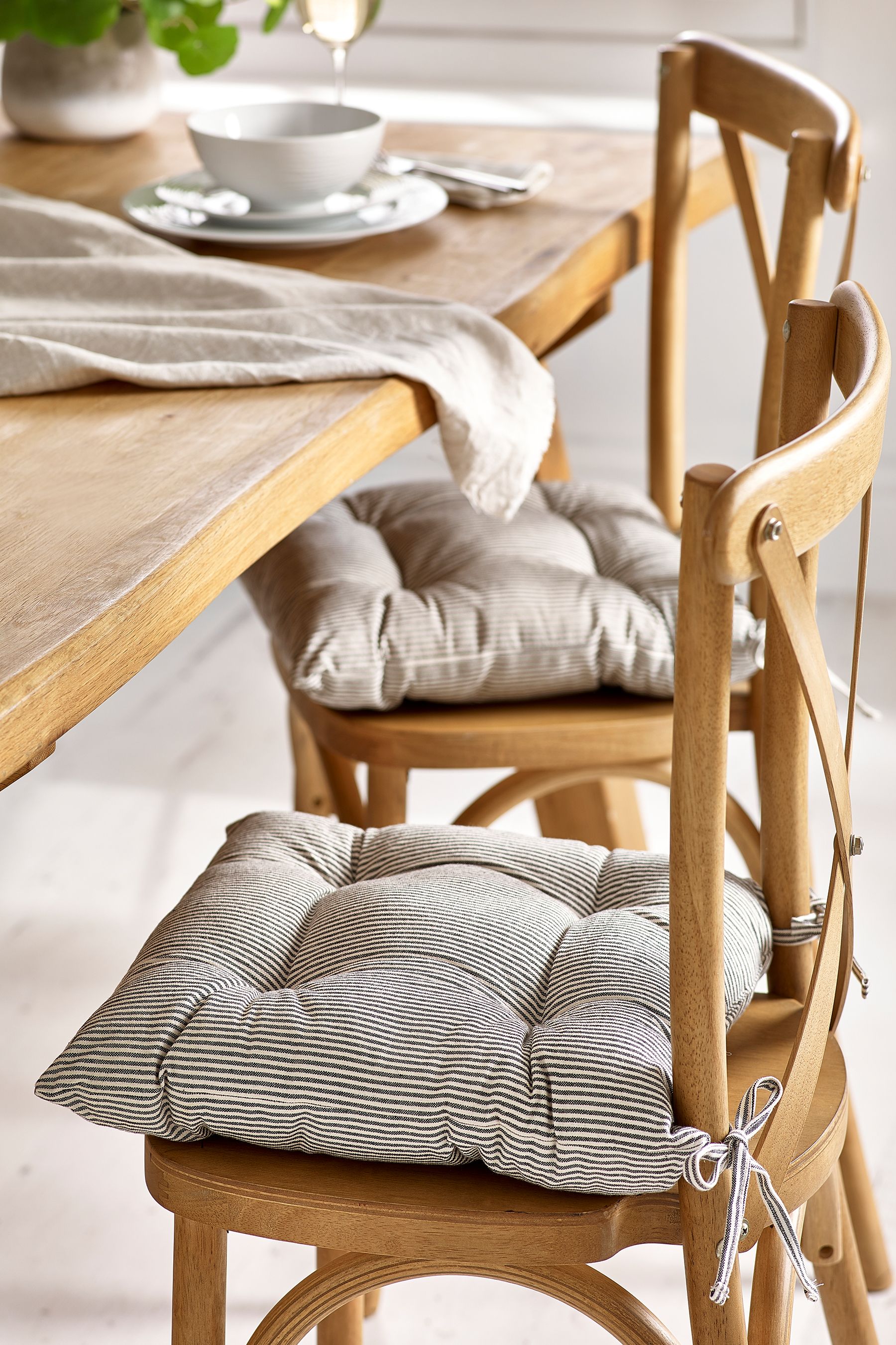 Buy Bronx Stripe Bronx Stripe Kitchen Set of 2 Seat Cushions Seat Cushions from the Next UK online shop