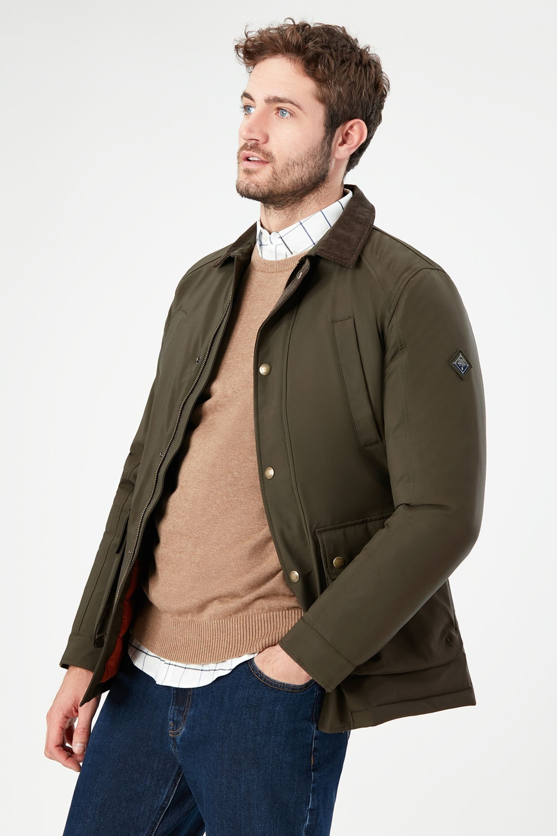 Buy Joules Green Arbury Multipocket Waterproof Coat With Padded Lining from Next Ireland