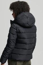 Superdry Black Hooded Spirit Sports Padded Coat - Image 2 of 9