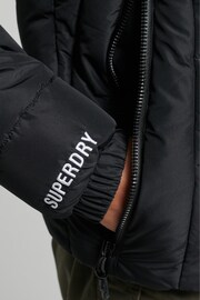 Superdry Black Hooded Spirit Sports Padded Coat - Image 7 of 9