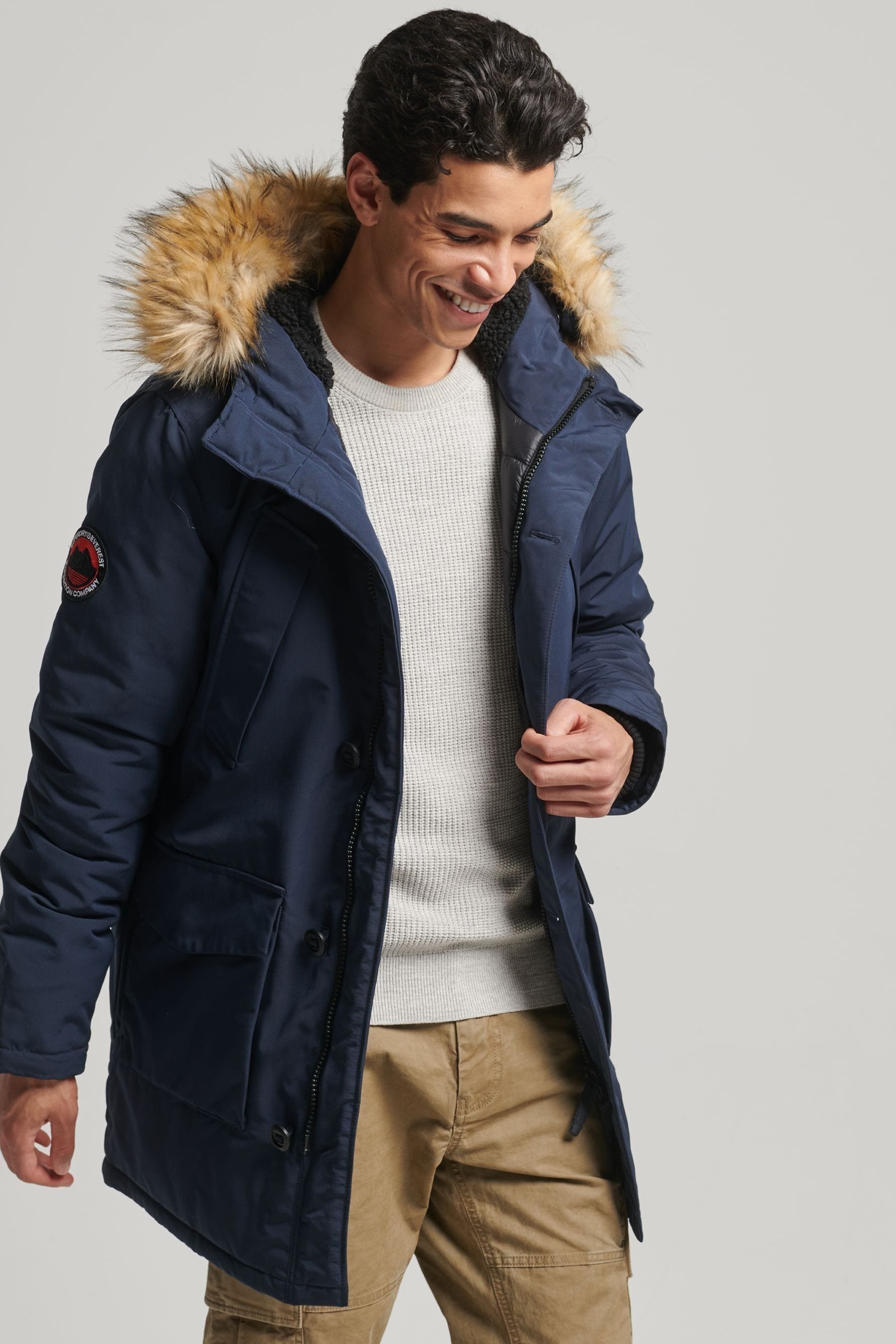 Buy Superdry Blue Everest Parka from Next Luxembourg