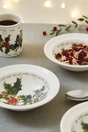 Portmeirion Set of 6 White Holly & Ivy Oatmeal 6 Inch Bowls - Image 2 of 3