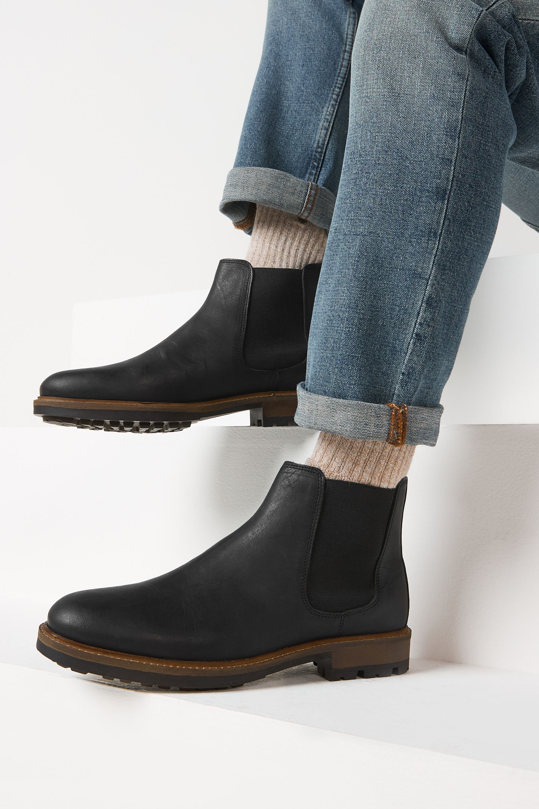 Buy Black Leather Chelsea Boots from the Next UK online shop