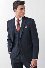 Navy Blue Slim Puppytooth Suit Jacket - Image 2 of 10