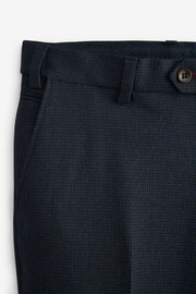 Navy Blue Slim Slim fit Puppytooth Fabric Suit: Trousers - Image 6 of 7