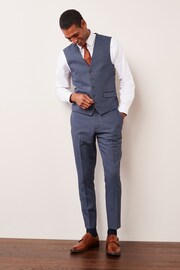 Light Blue Slim Slim fit Puppytooth Fabric Suit: Trousers - Image 5 of 9