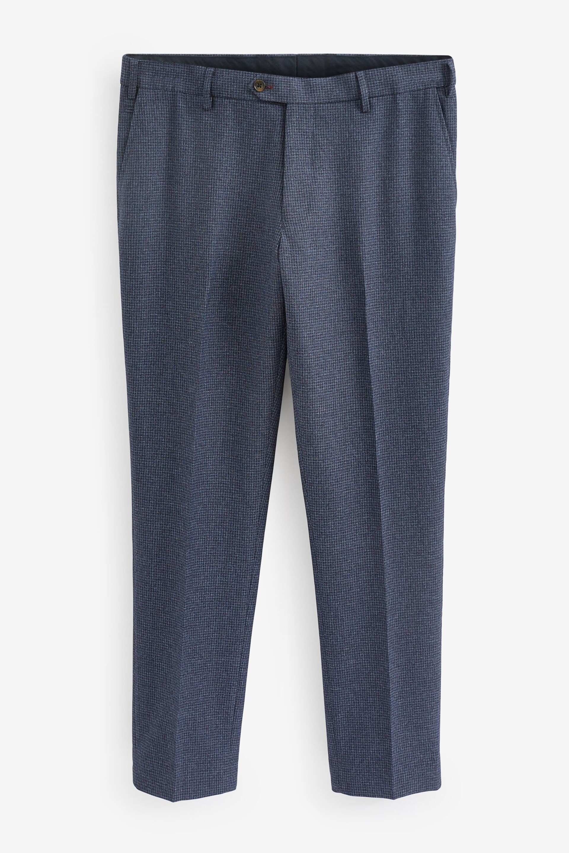 Light Blue Slim Slim fit Puppytooth Fabric Suit: Trousers - Image 6 of 9