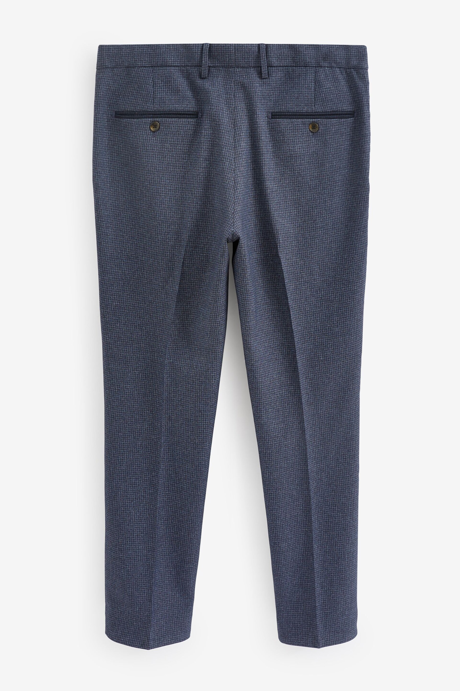 Light Blue Slim Slim fit Puppytooth Fabric Suit: Trousers - Image 6 of 8