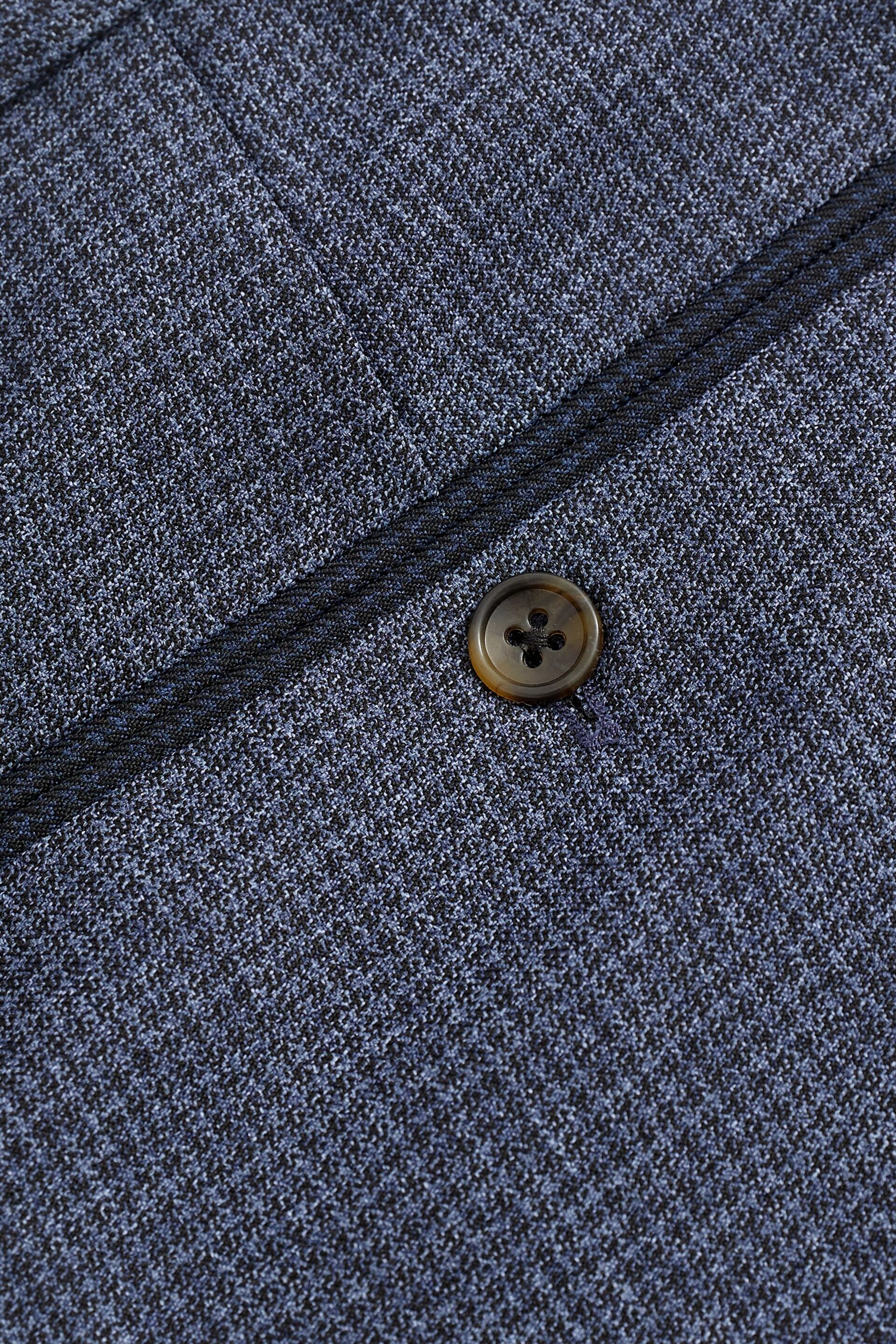 Light Blue Slim Slim fit Puppytooth Fabric Suit: Trousers - Image 8 of 9