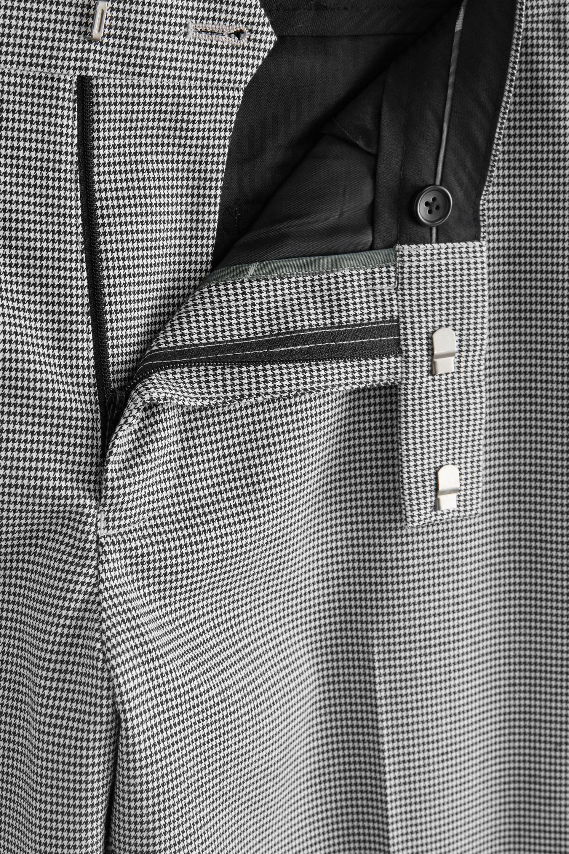 Black and White Slim Fit Morning Suit: Trousers - Image 7 of 9