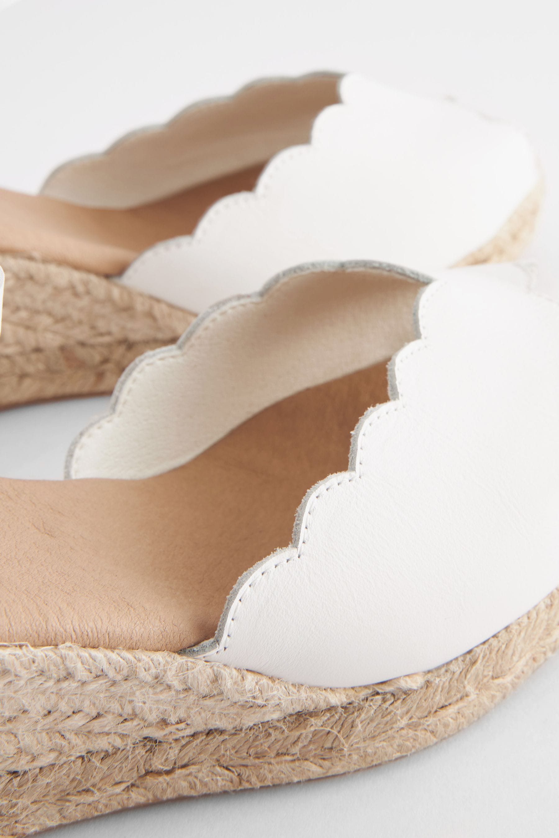 Buy White Scallop Peep Toe Wedges from Next Austria