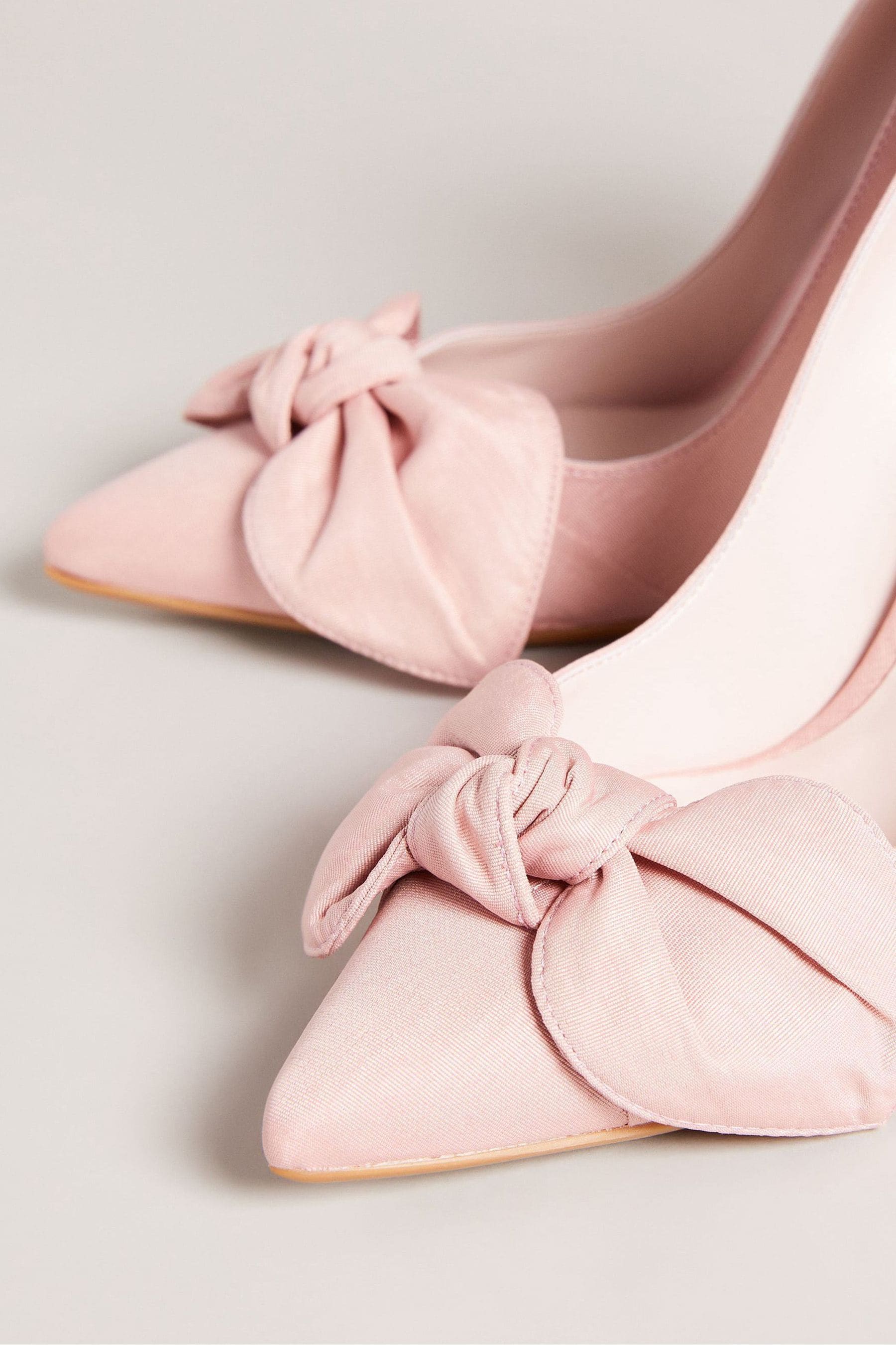 Buy Ted Baker Hyana Dusky Pink Moire Satin Bow 100Mm Court Shoes from Next Luxembourg