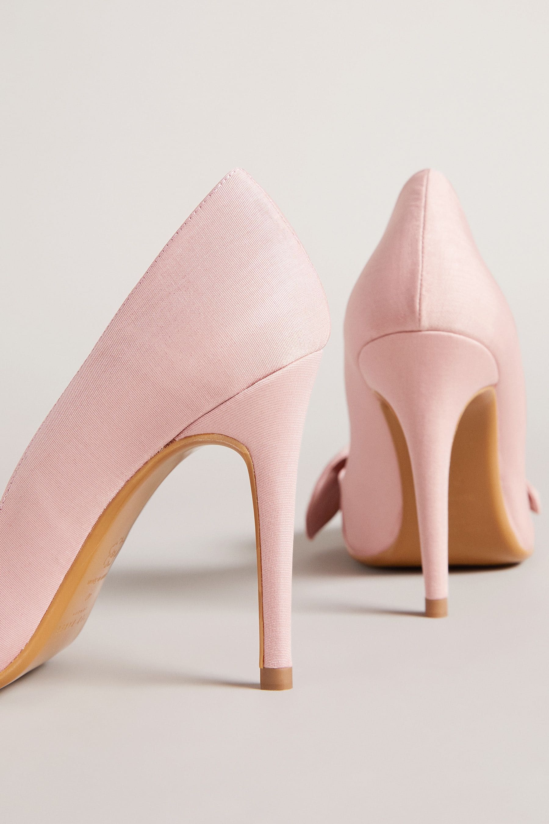 Buy Ted Baker Hyana Dusky Pink Moire Satin Bow 100Mm Court Shoes from Next Luxembourg