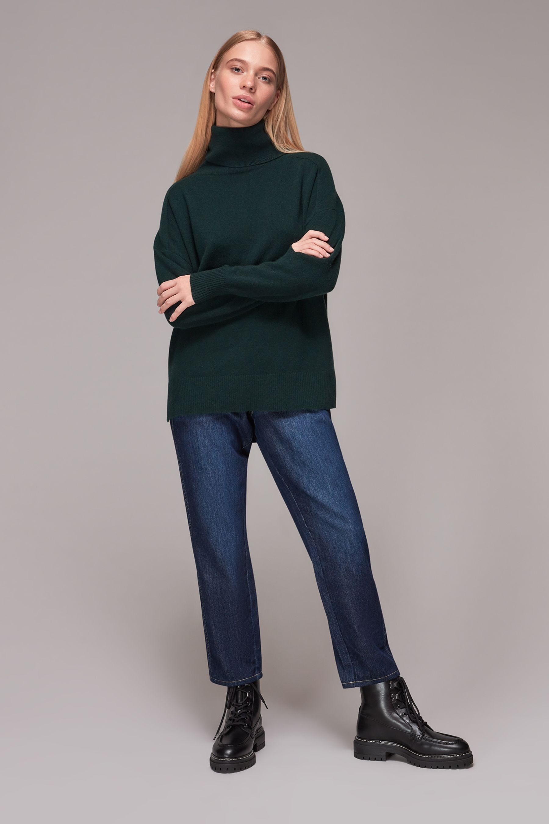 Whistles green cashmere jumper on sale