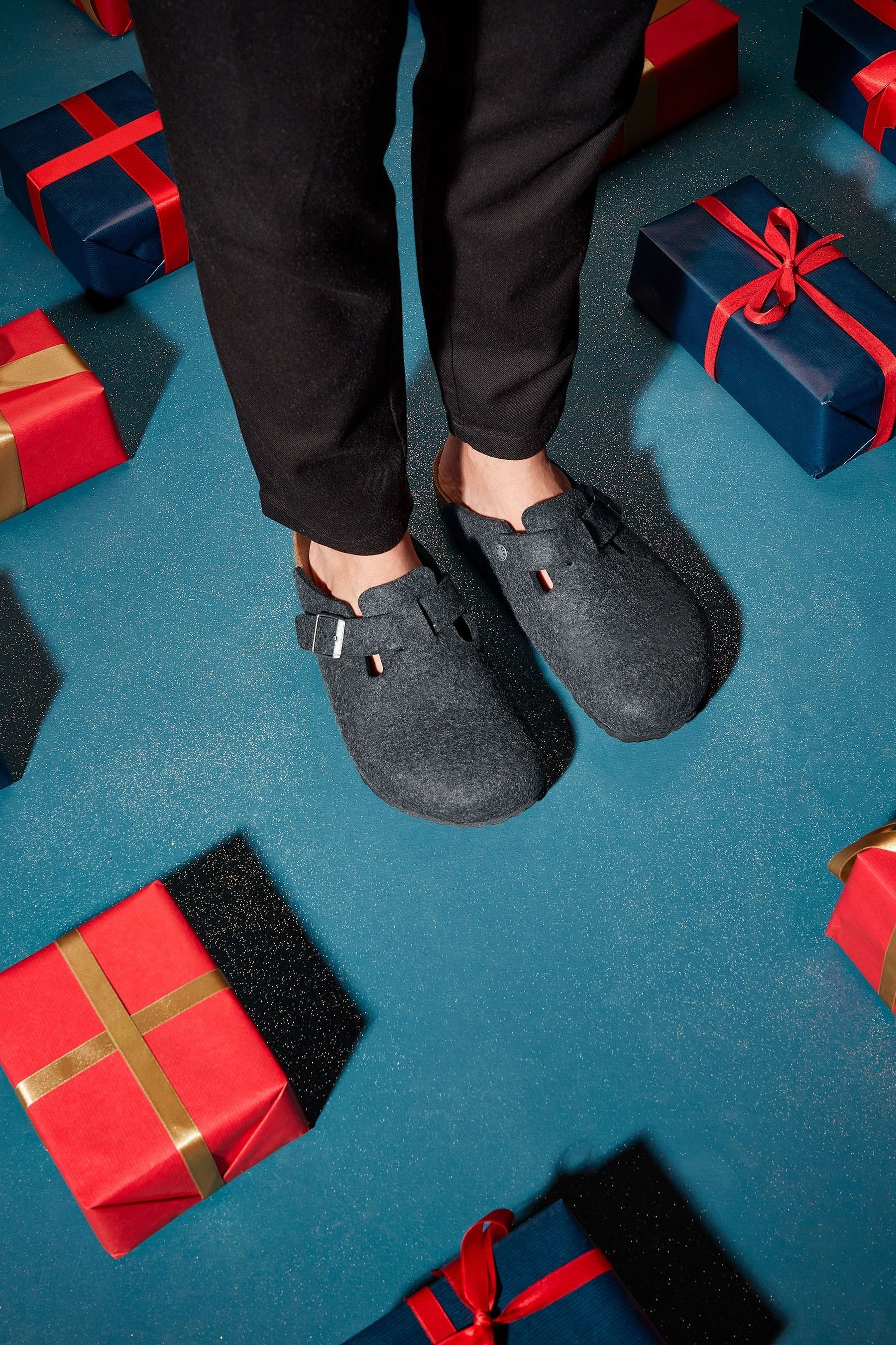 Buy Birkenstock Grey Boston Felt Clogs from Next Luxembourg
