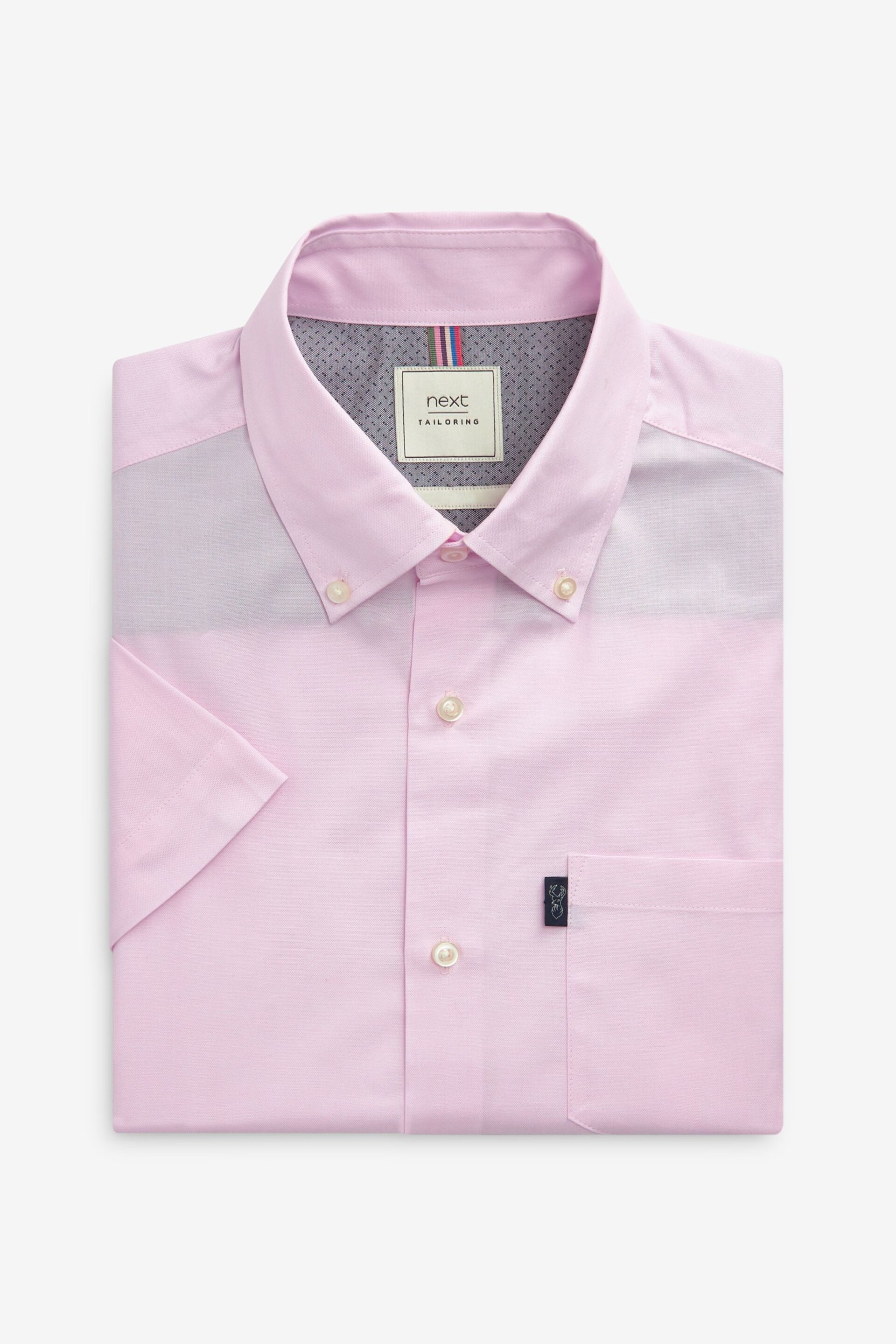 Light Pink Slim Fit Easy Iron Button Down Oxford Shirt - Image 3 of 5