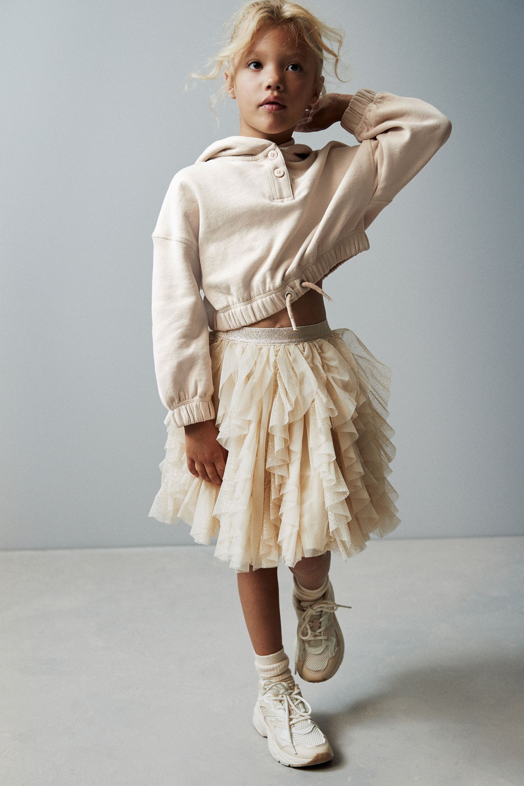 Amore mesh tulle skirt in taupe shop