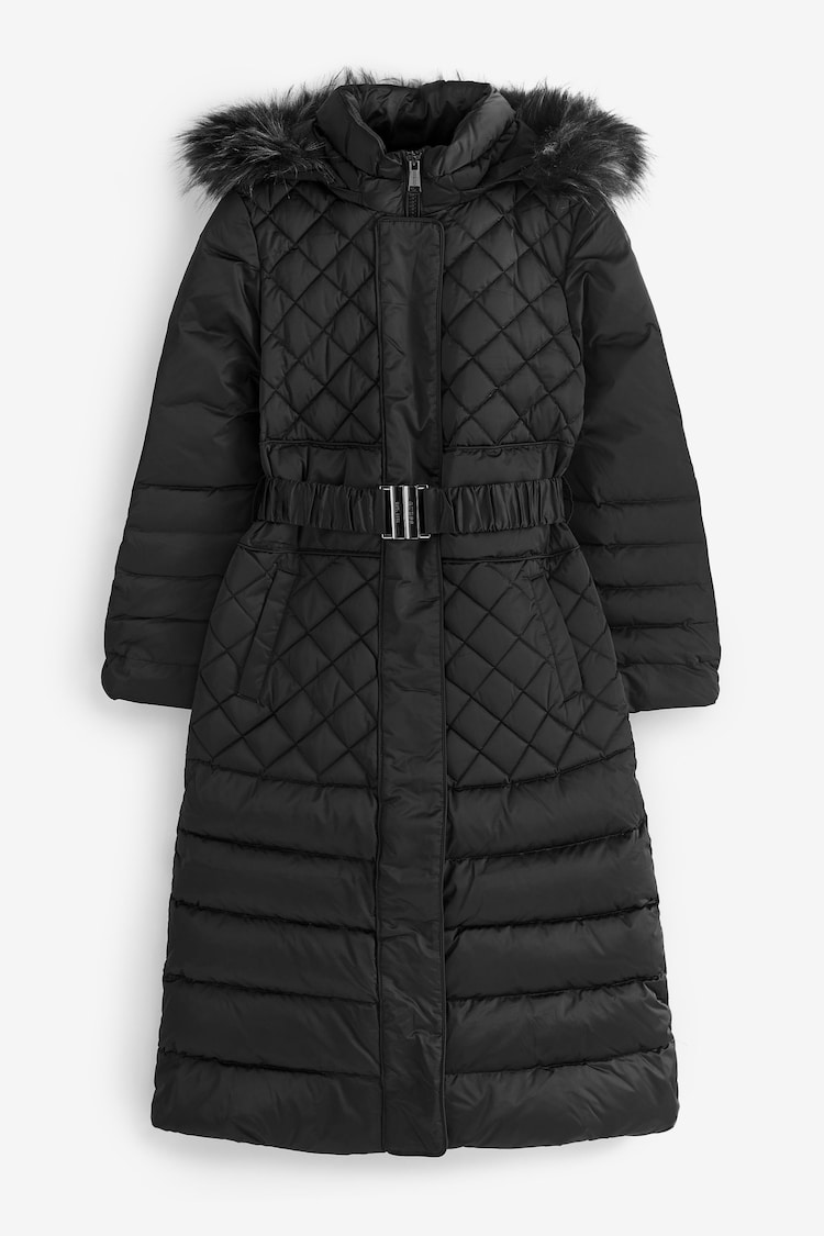 Guess Marlene Black Longline Quilted Down Jacket - Image 4 of 4