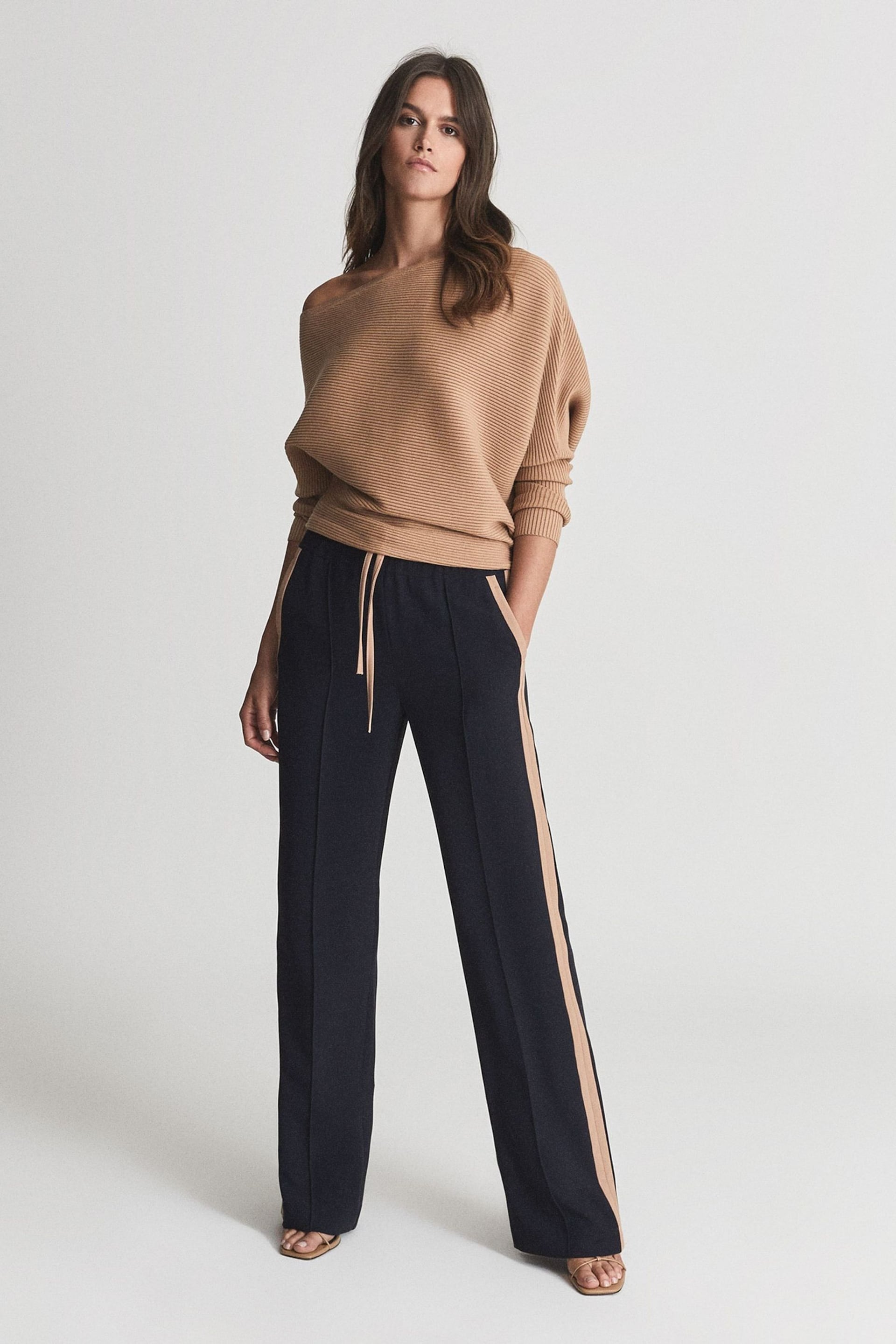 Reiss Lorna Asymmetric Knitted Top - Image 1 of 5