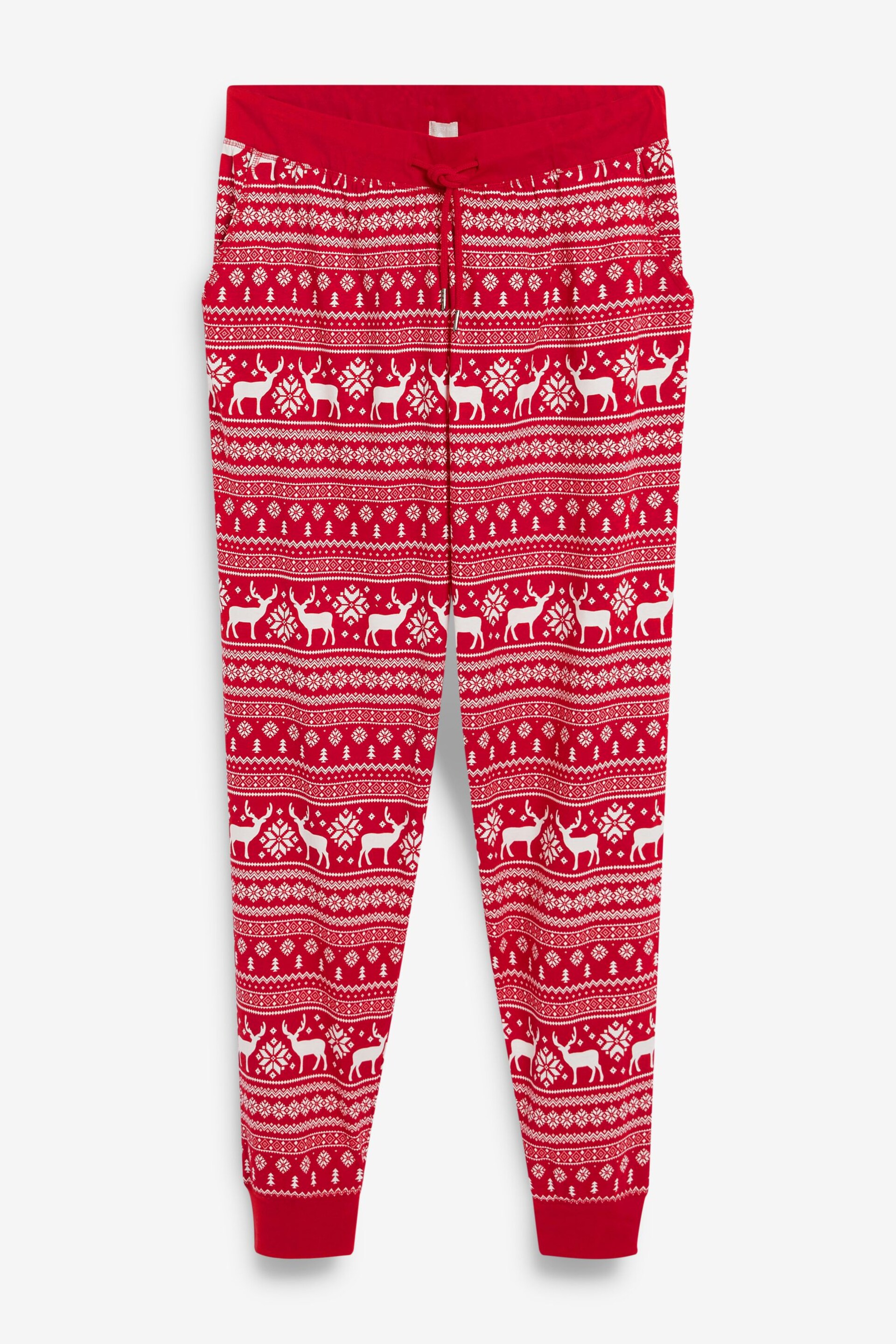 The Little Tailor Men's Red Reindeer Christmas Fairisle Pyjamas - Image 8 of 11