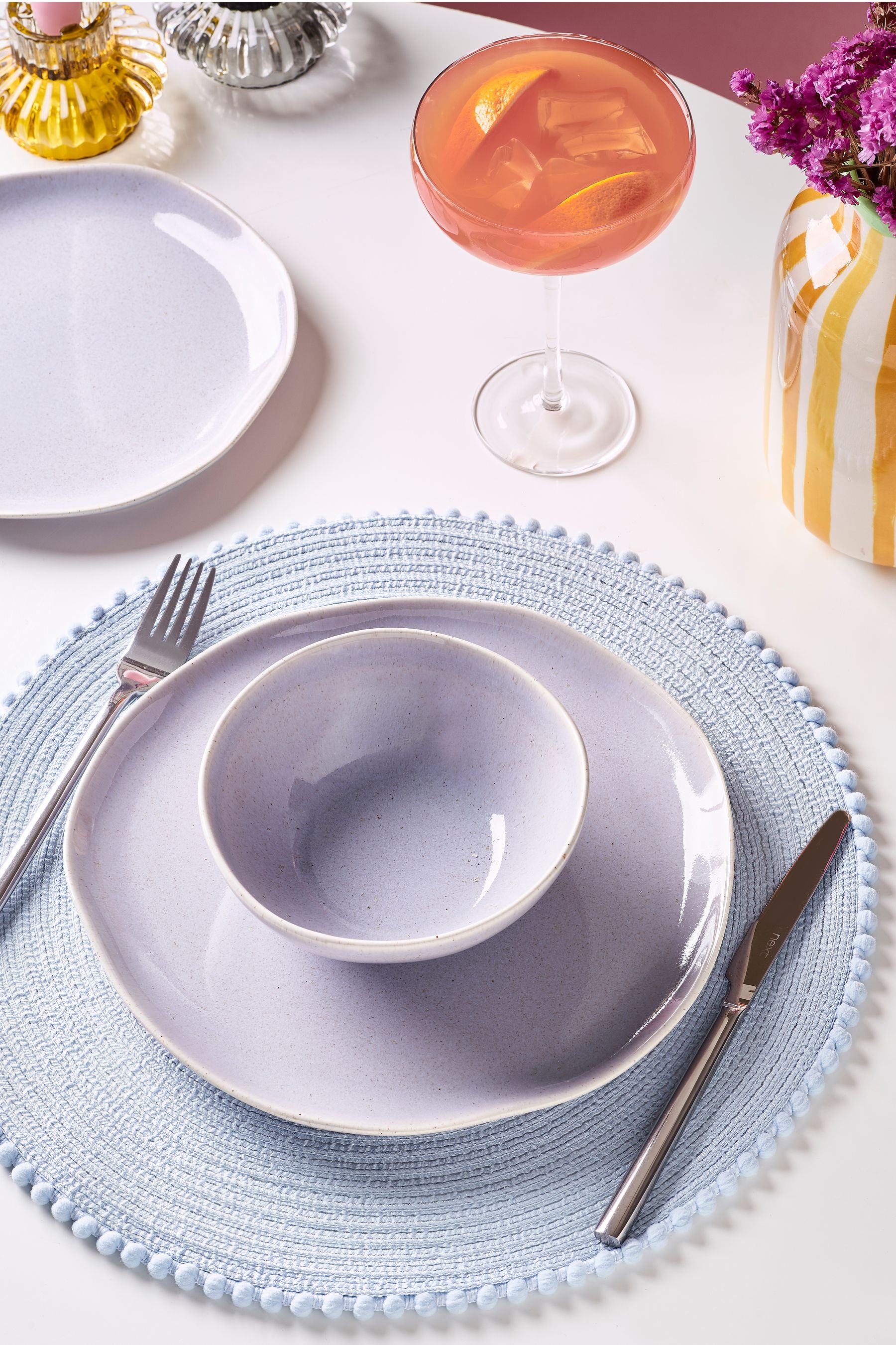 Buy Lilac Purple Bella 12 Piece Dinner Set from Next Luxembourg