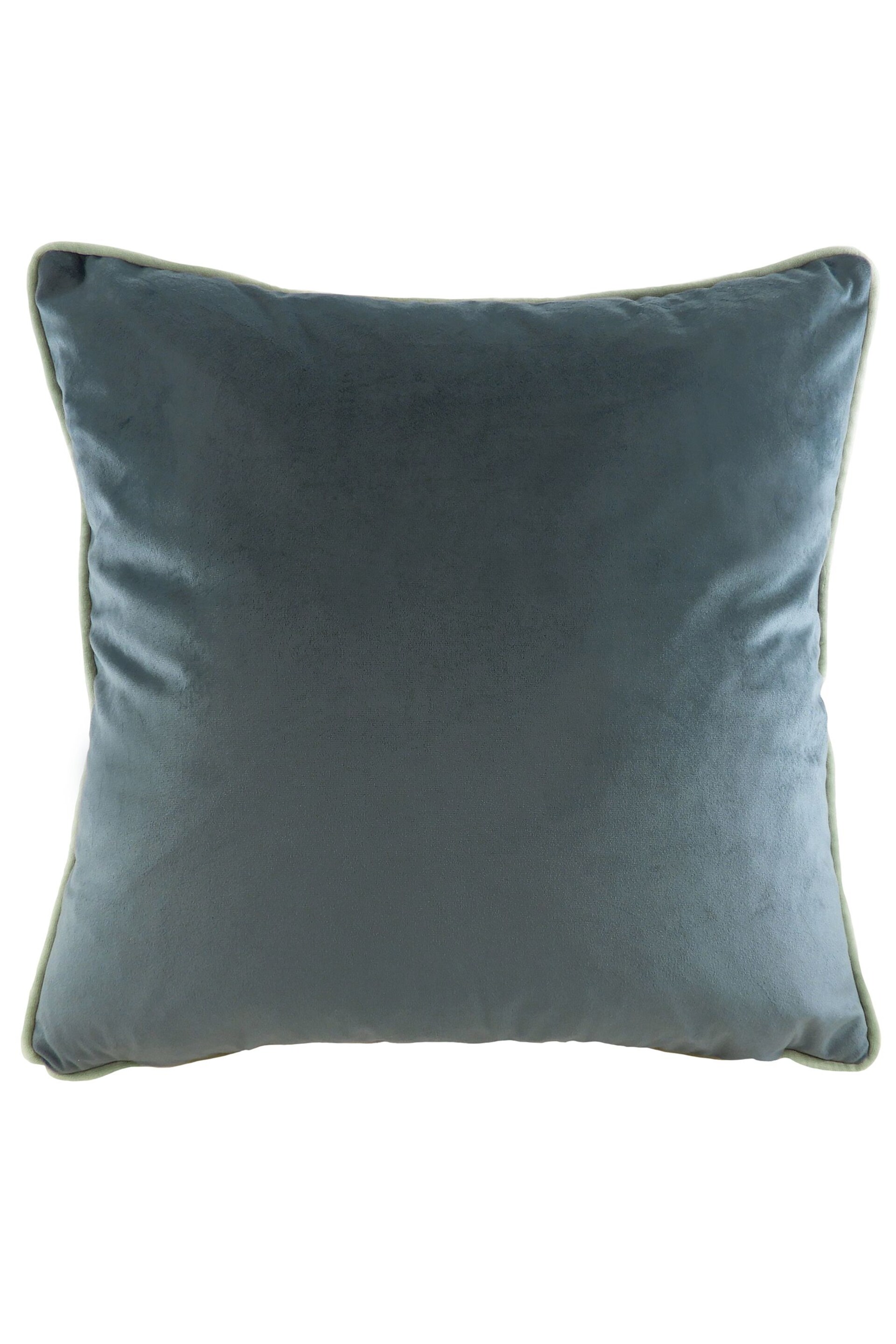 Evans Lichfield Petrol Blue Jungle Leopard Velvet Polyester Filled Cushion - Image 2 of 5