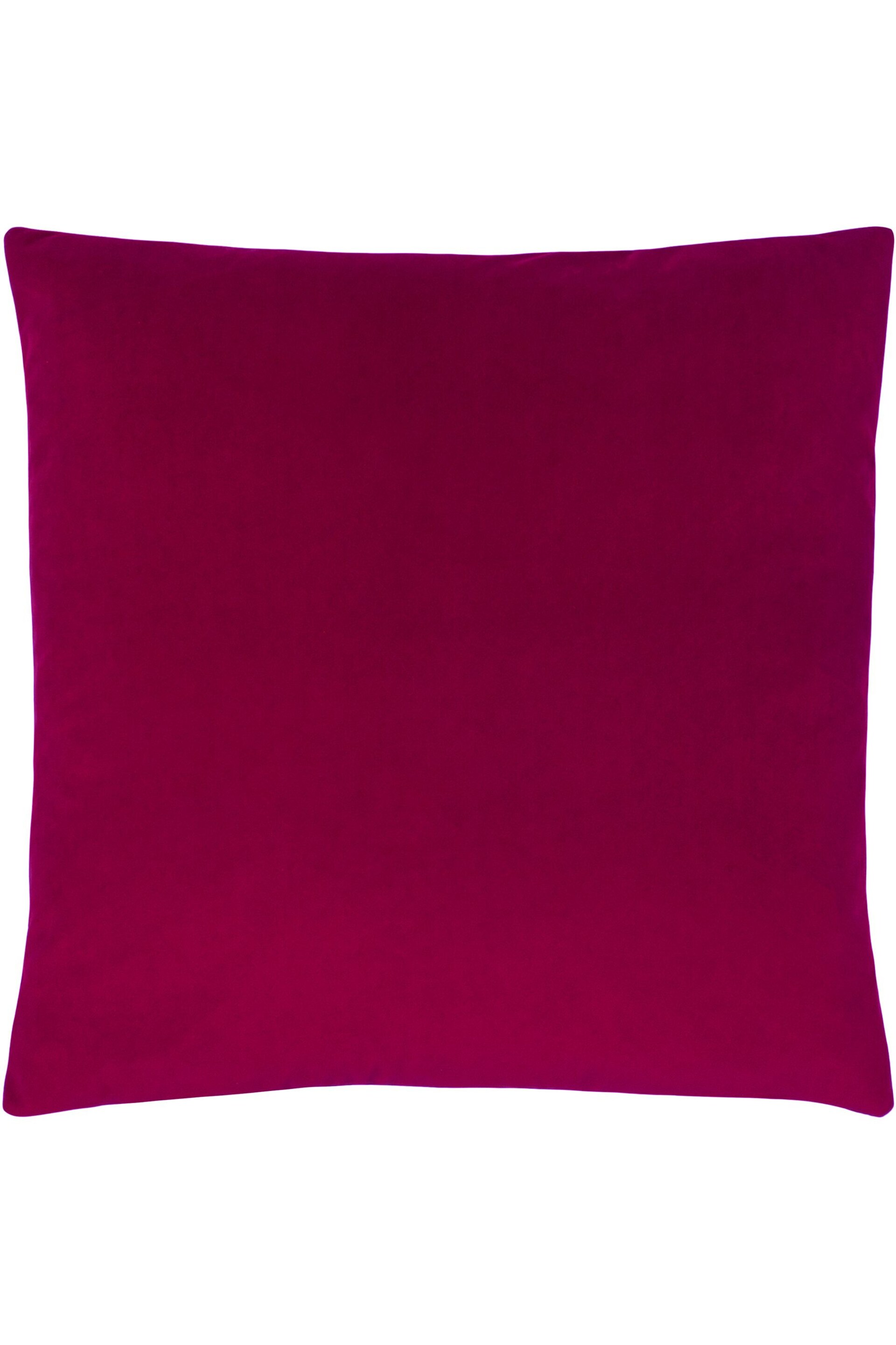 Evans Lichfield Cerise Pink Sunningdale Velvet Polyester Filled Cushion - Image 1 of 4