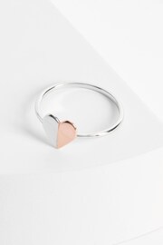 Sterling Silver & Rose Gold Plated Heart Ring - Image 3 of 3