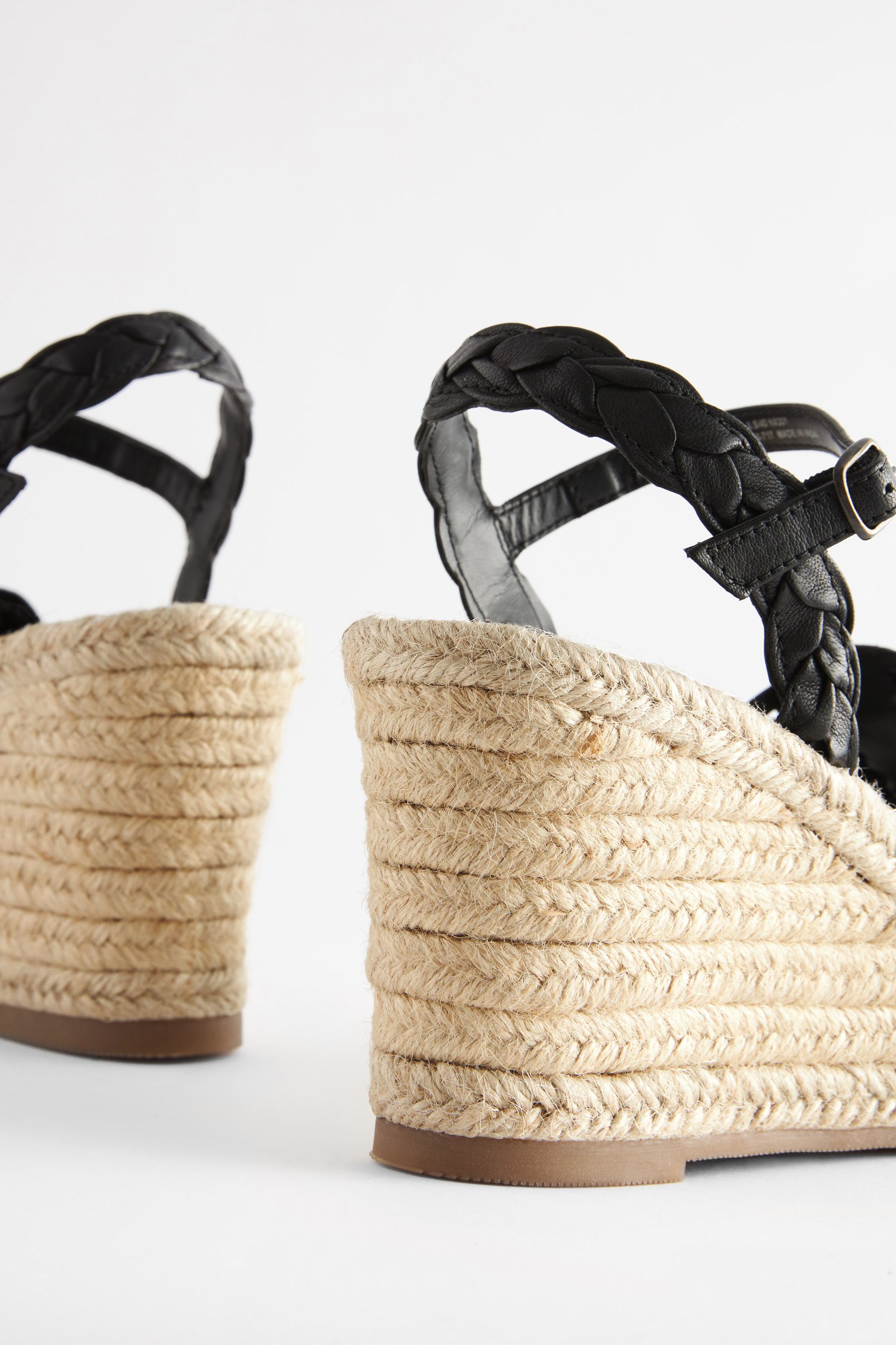 Buy Black Leather Huarache Wedges from Next Austria