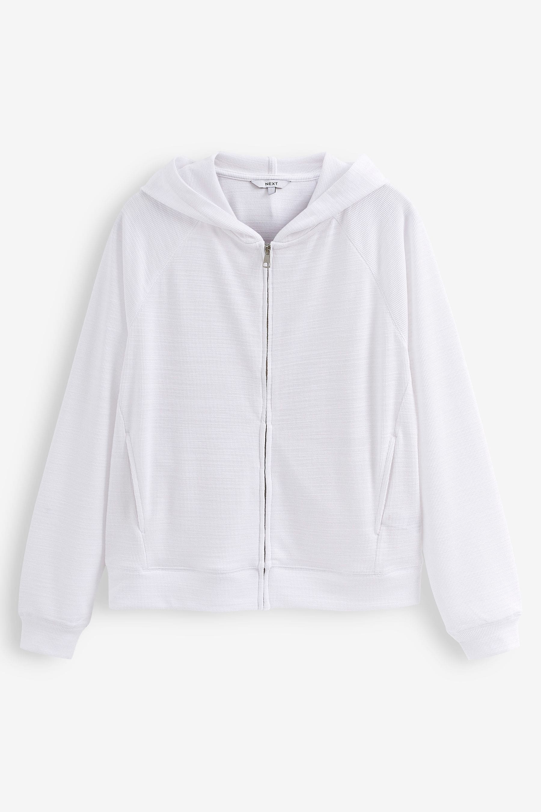 Buy White Lightweight Summer Zip Through Hoodie from Next Luxembourg
