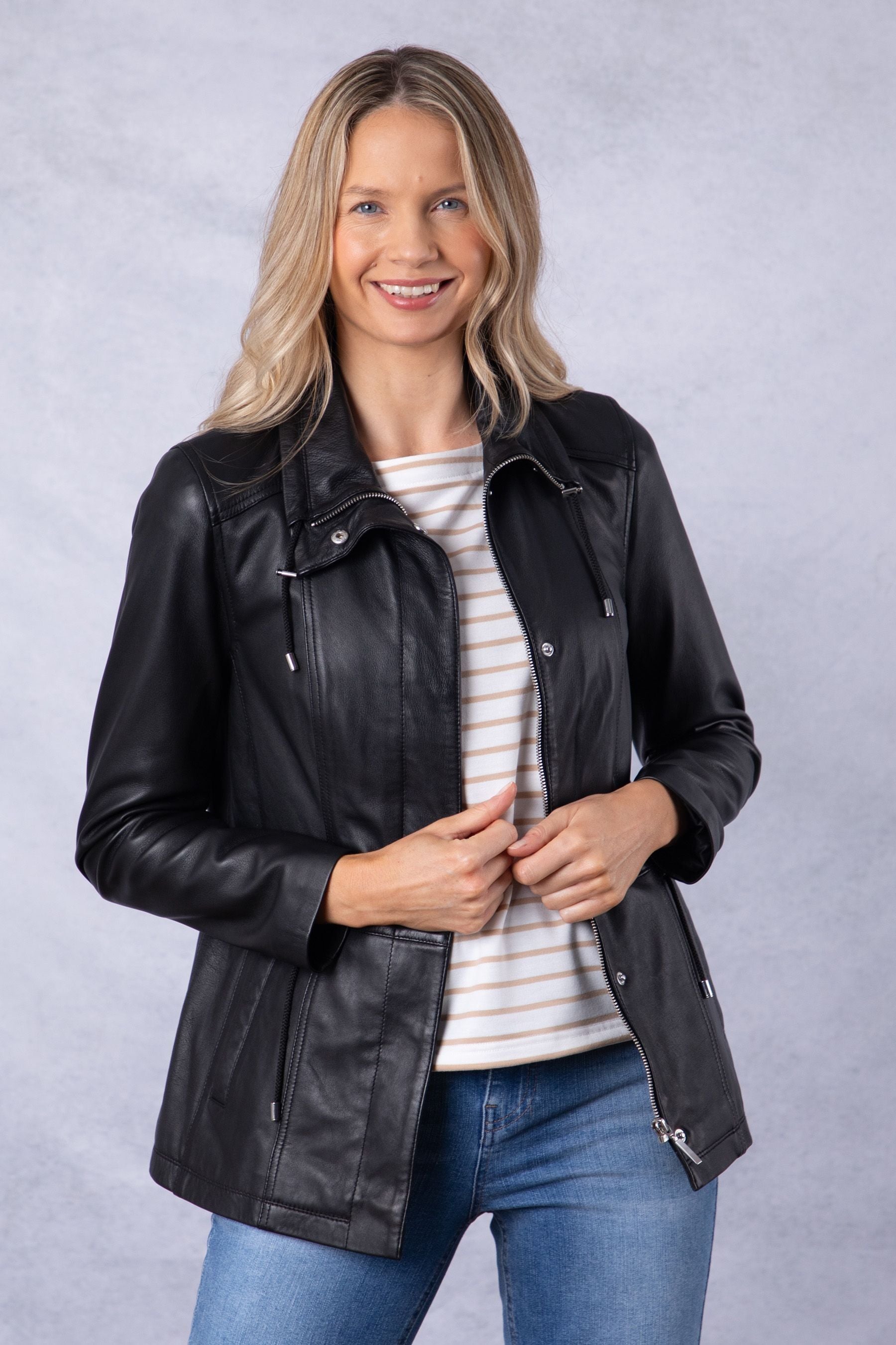 Leather field jacket on sale