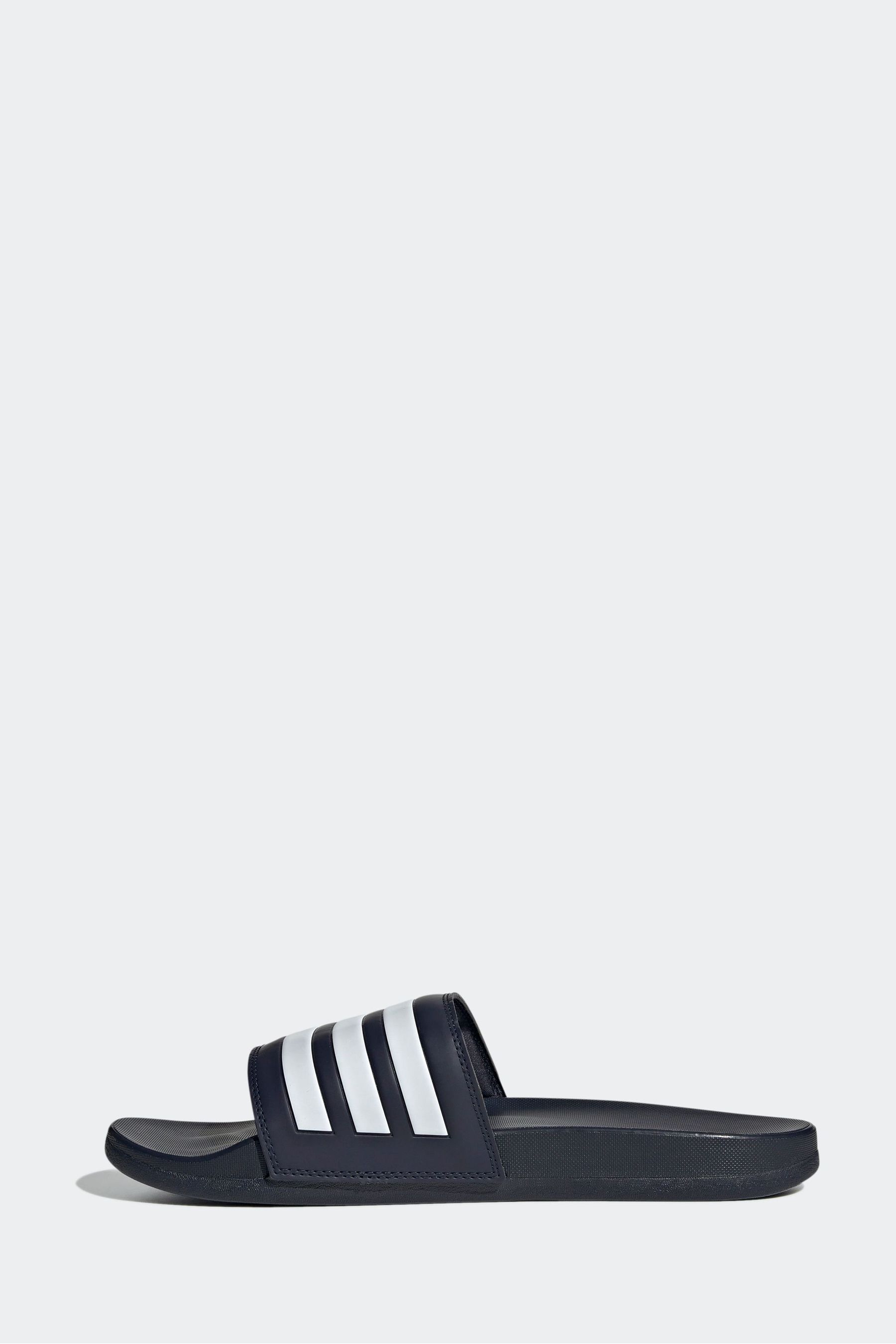 Blue and white adidas slides sales